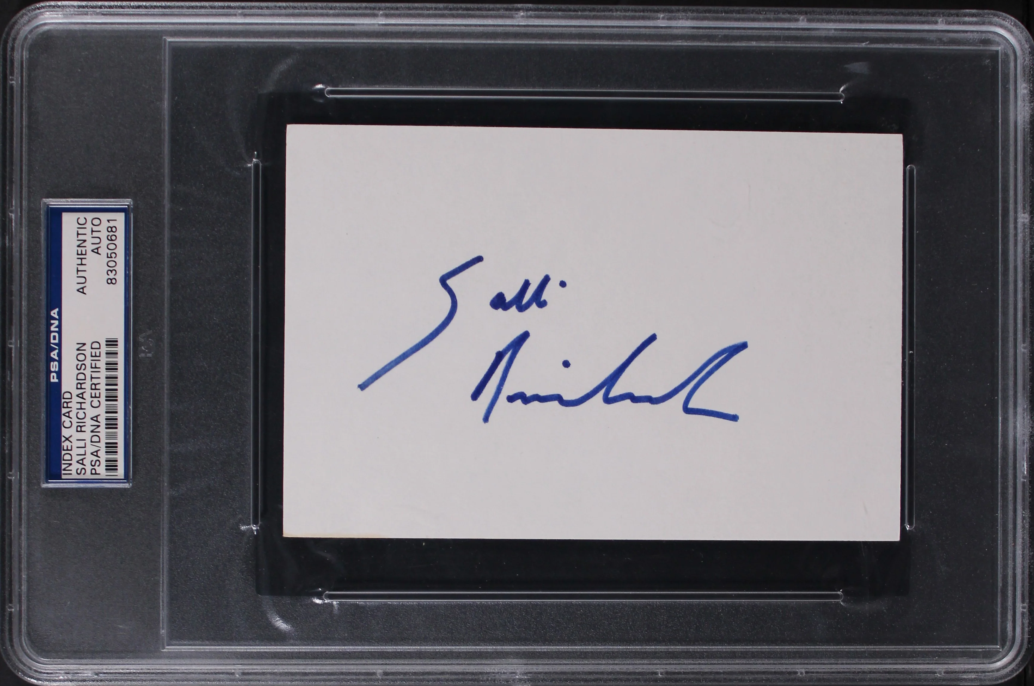 Salli Richardson I Am Legend Authentic Signed 4x6 Index Card PSA/DNA Slabbed