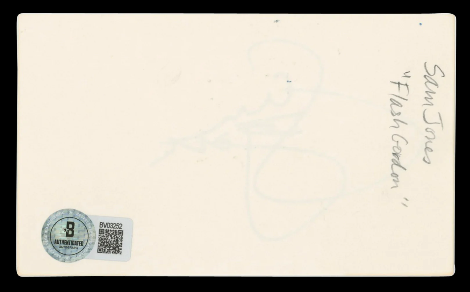 Sam J. Jones Flash Gordon Authentic Signed 3x5 Index Card BAS #BV03252 - Image 3