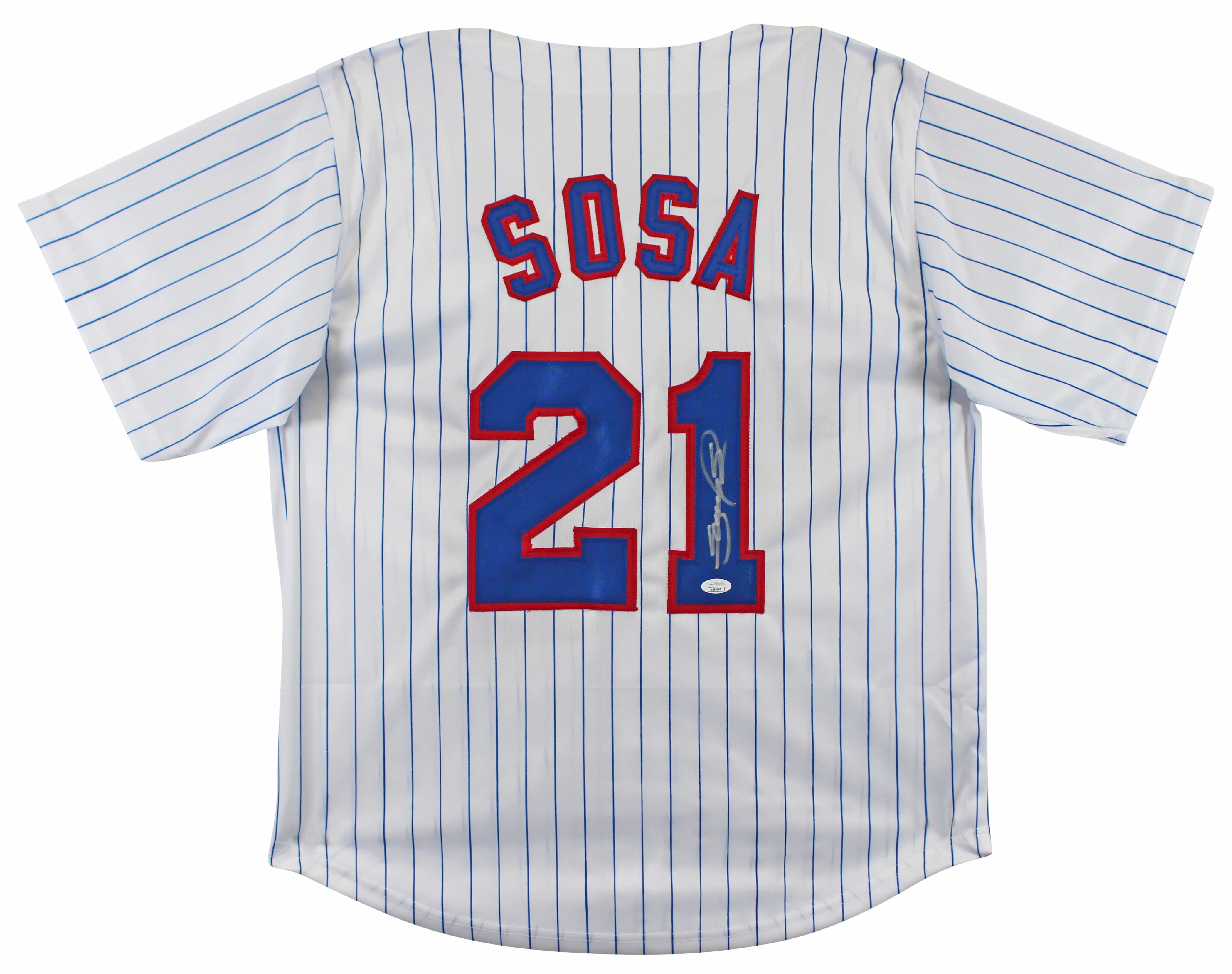Sammy Sosa Authentic Signed White Pinstripe Pro Style Jersey Autographed JSA - Image 2