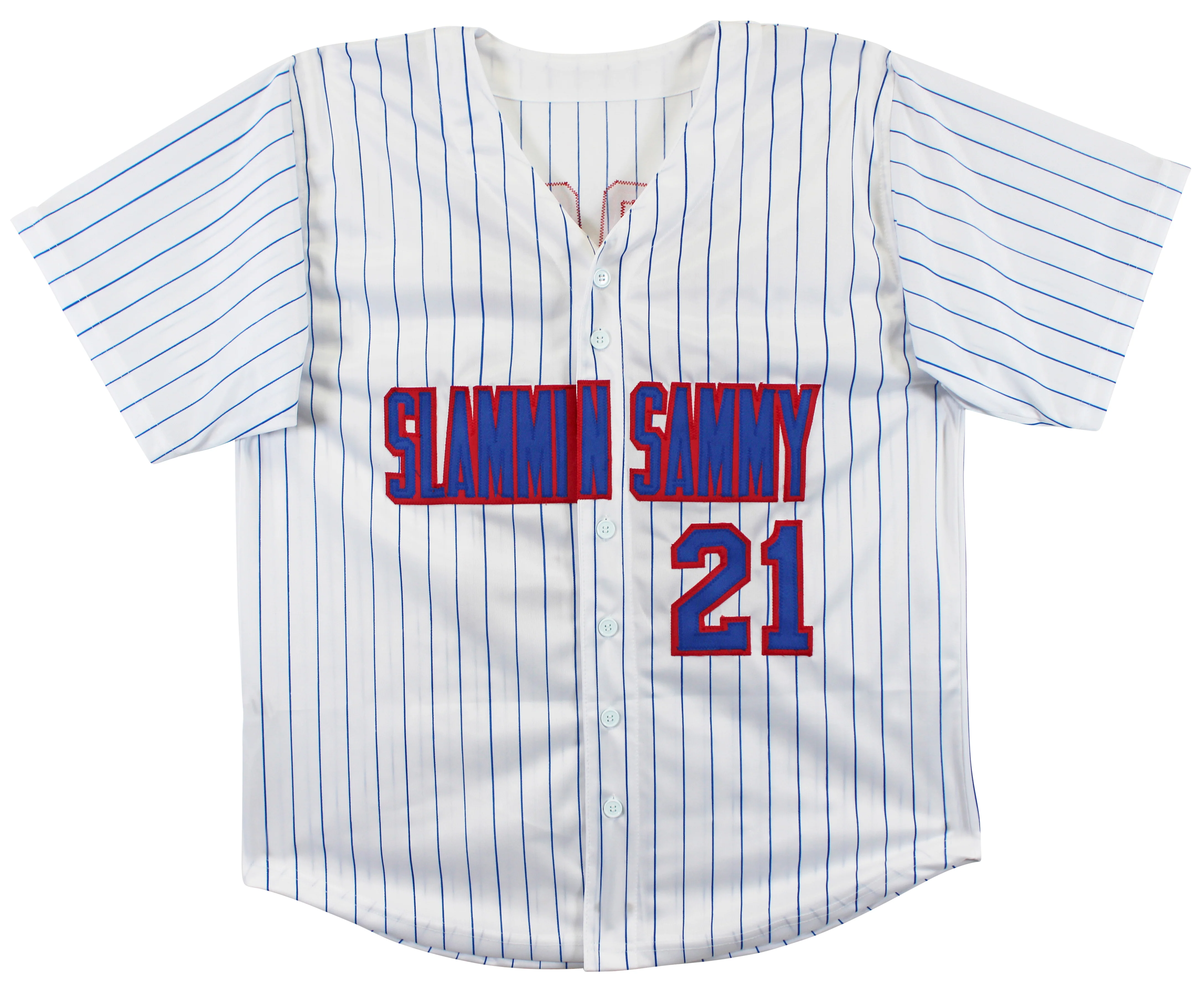 Sammy Sosa Authentic Signed White Pinstripe Pro Style Jersey Autographed JSA - Image 4