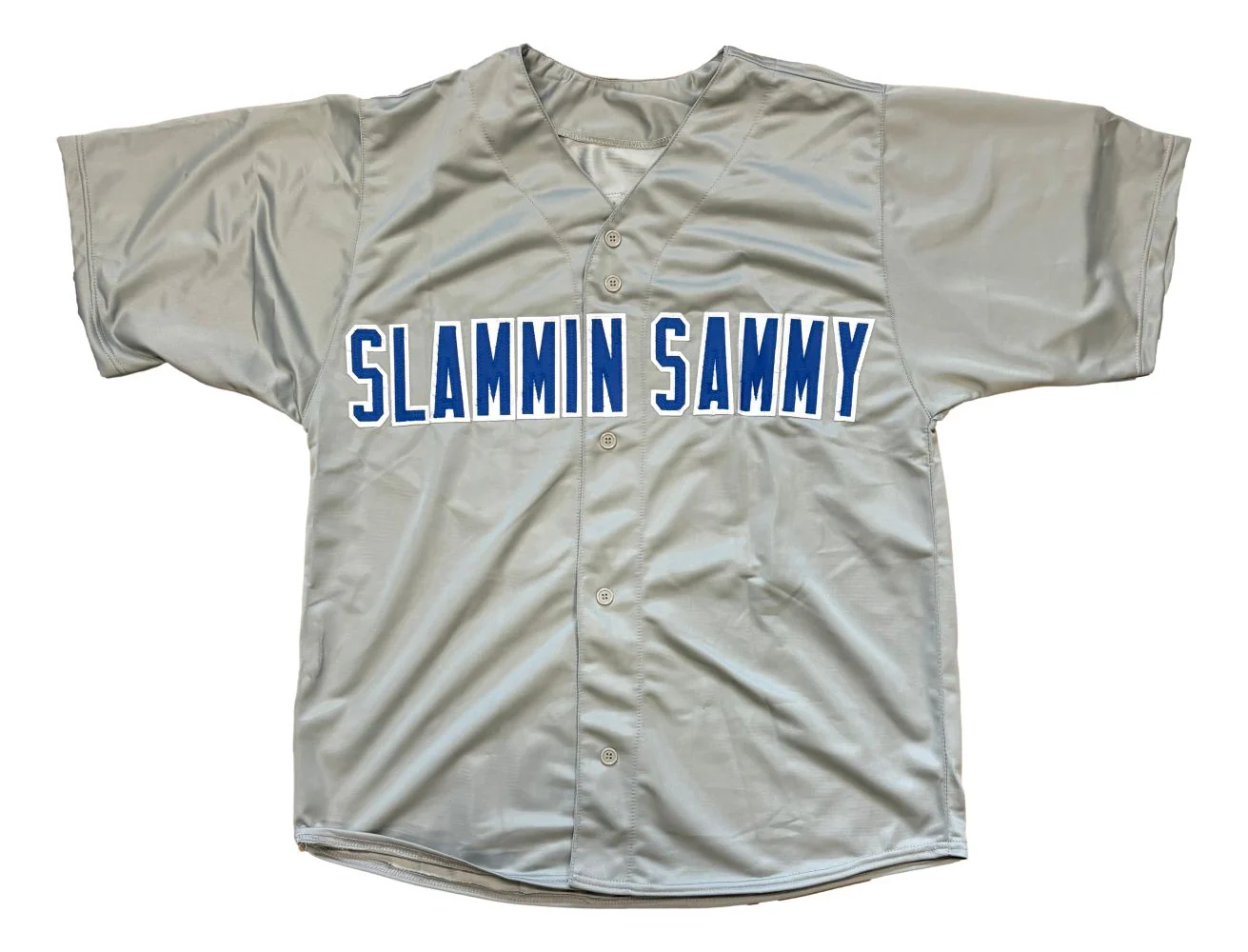 Sammy Sosa Chicago Signed Gray Slammin Sammy Baseball Jersey BAS - Image 3