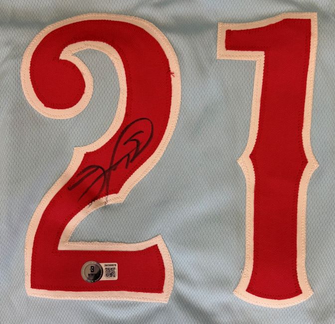 Sammy Sosa Chicago Signed Light Blue Baseball Jersey BAS - Image 2