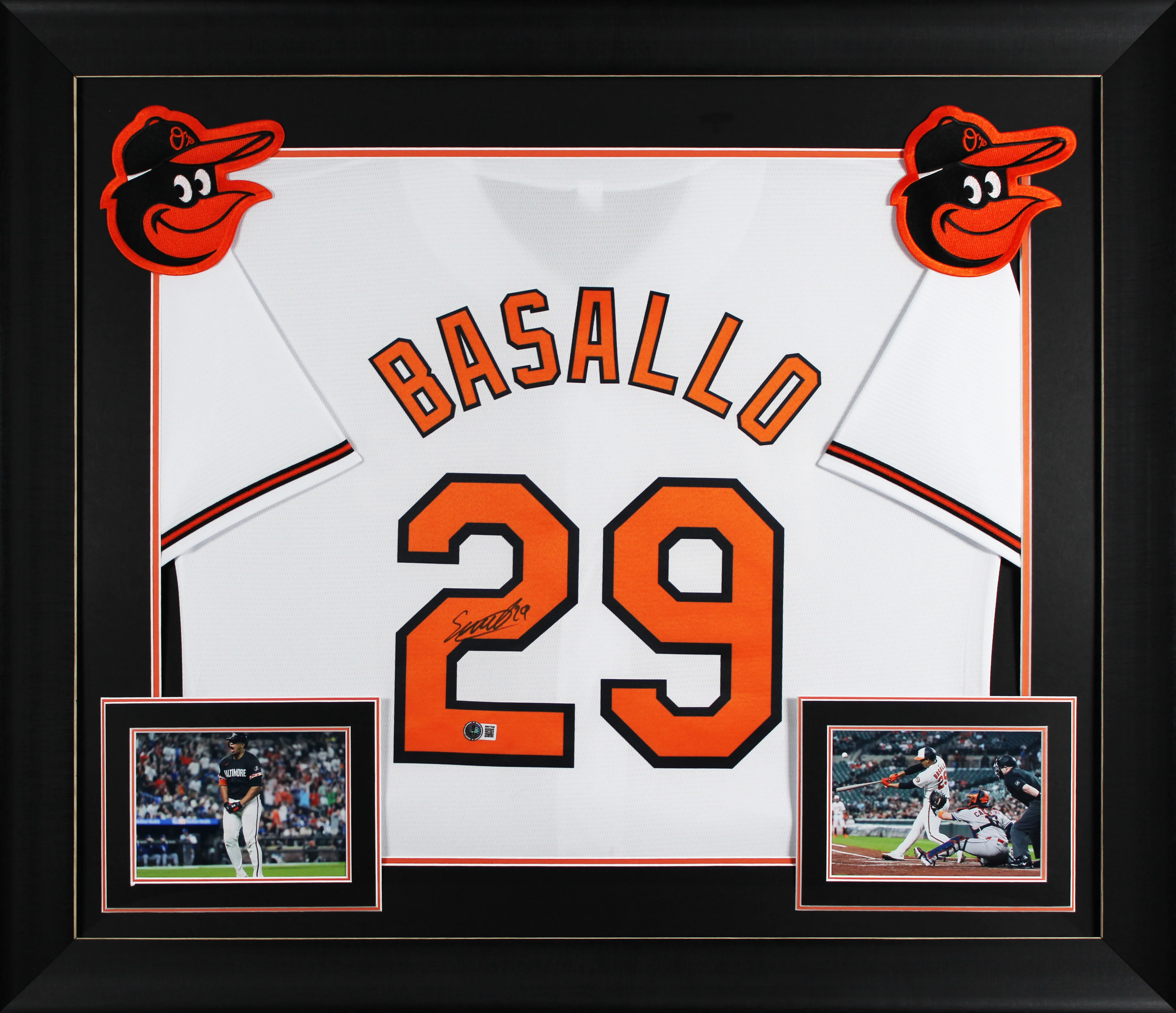 Samuel Basallo Authentic Signed White Pro Style Framed Jersey BAS Witnessed - Image 2