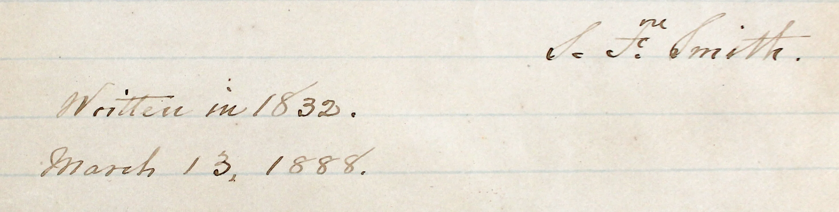 Samuel Francis Smith Signed 8x10 Hand Written "My country" Poem BAS #AE09505 - Image 4