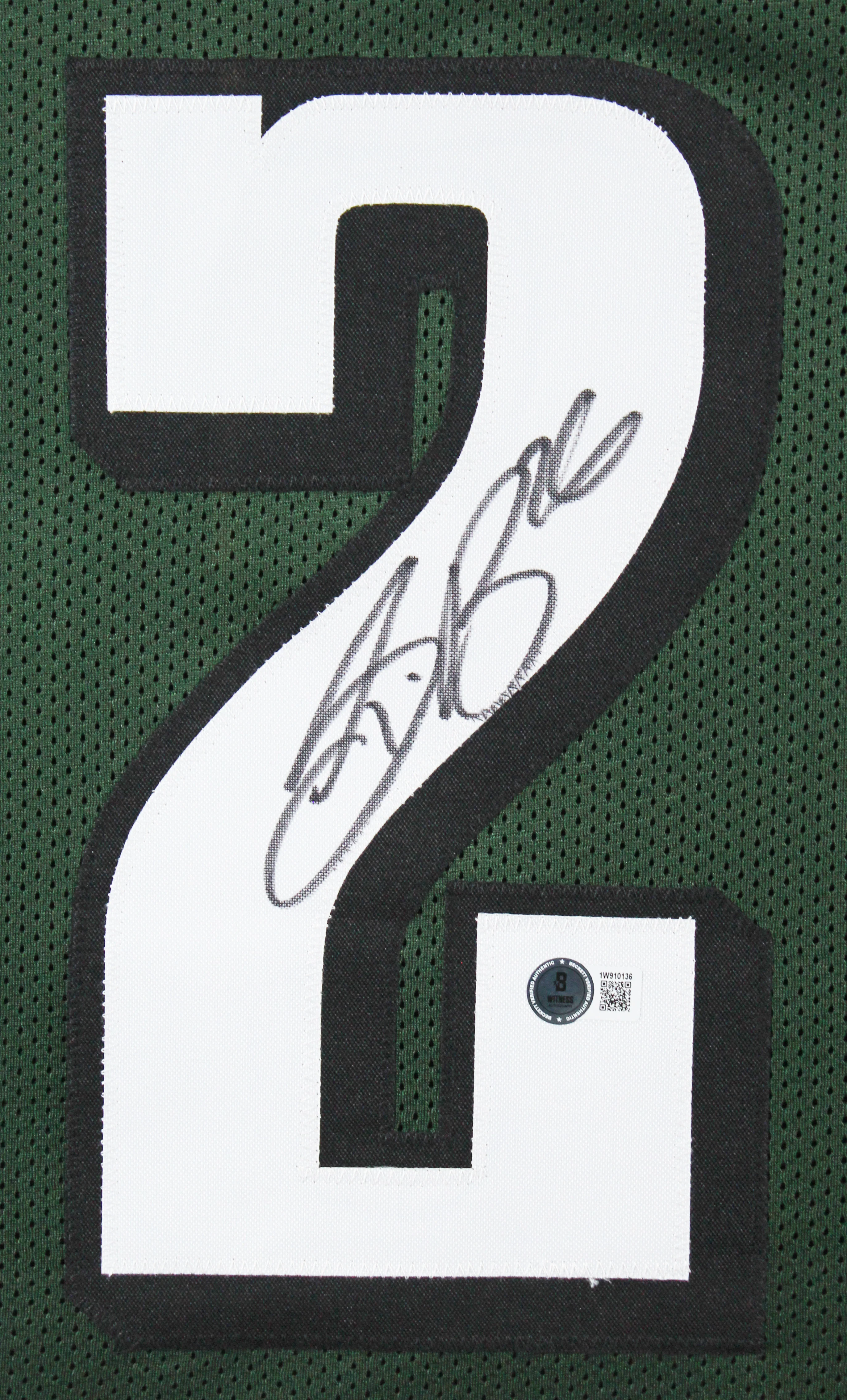 Saquon Barkley Authentic Signed Green Pro Style Framed Jersey BAS Witnessed - Image 3