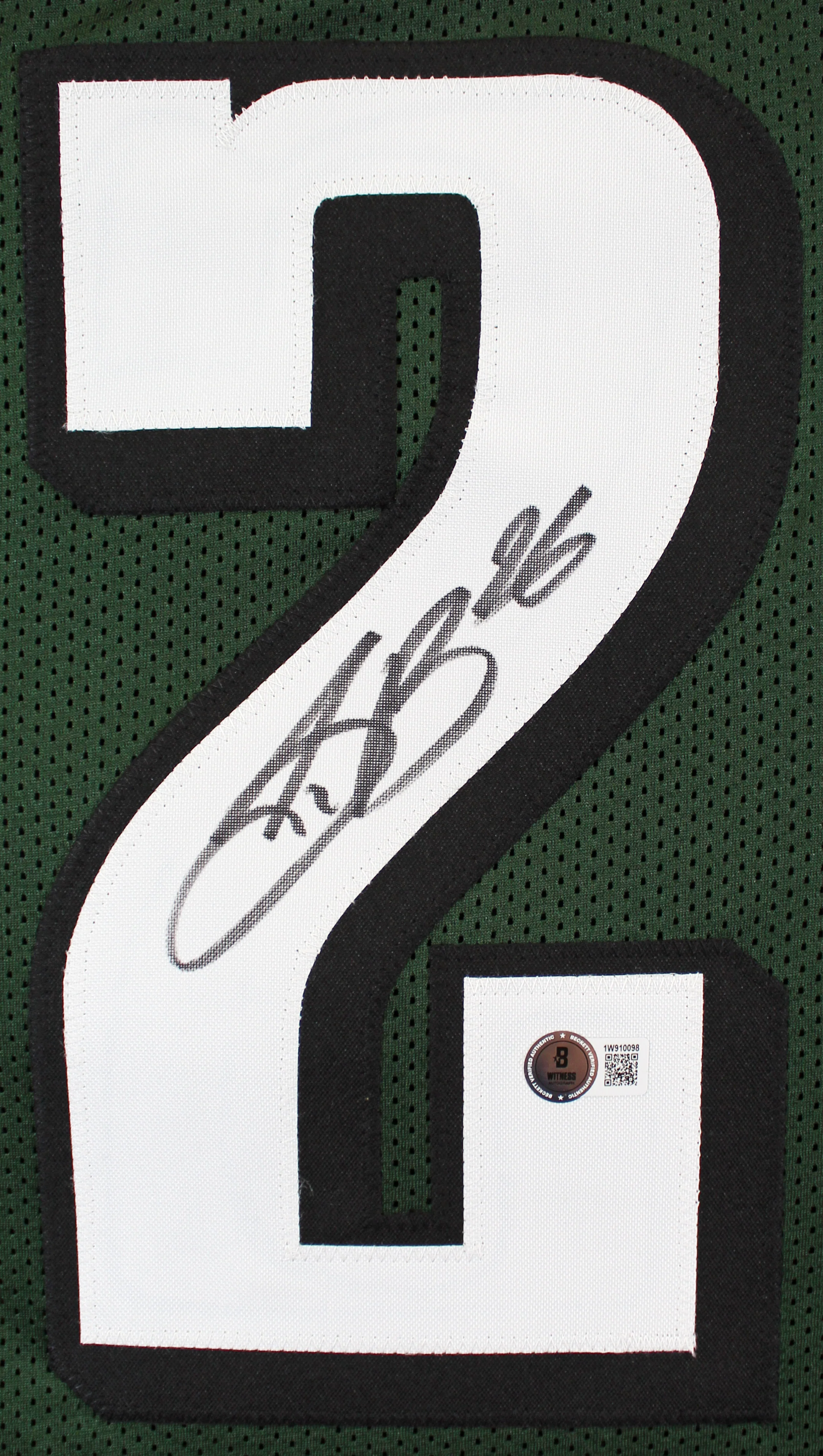 Saquon Barkley Authentic Signed Green Pro Style Jersey Autographed BAS Witnessed - Image 3