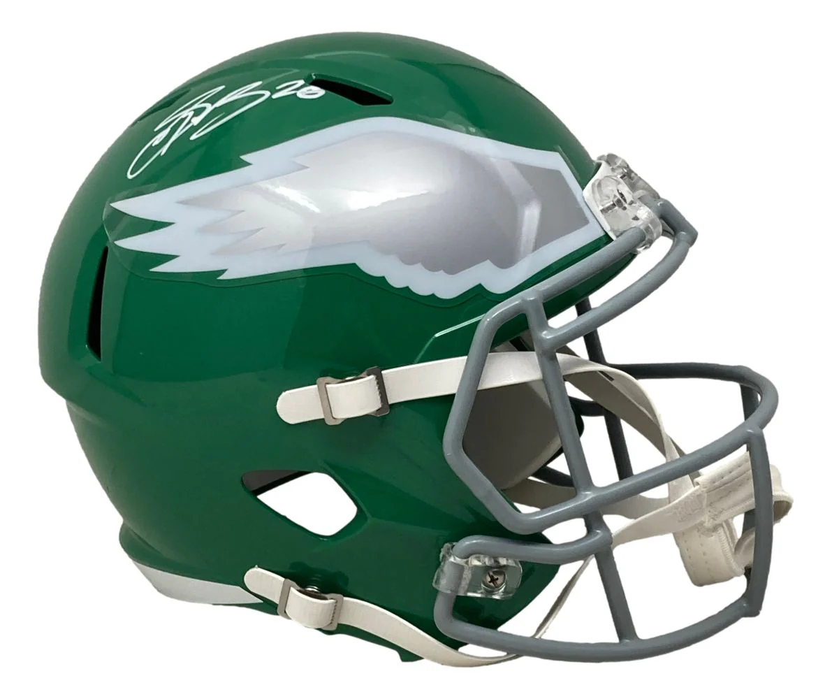 Saquon Barkley Signed Eagles FS Kelly Green Replica Speed Helmet PSA/DNA