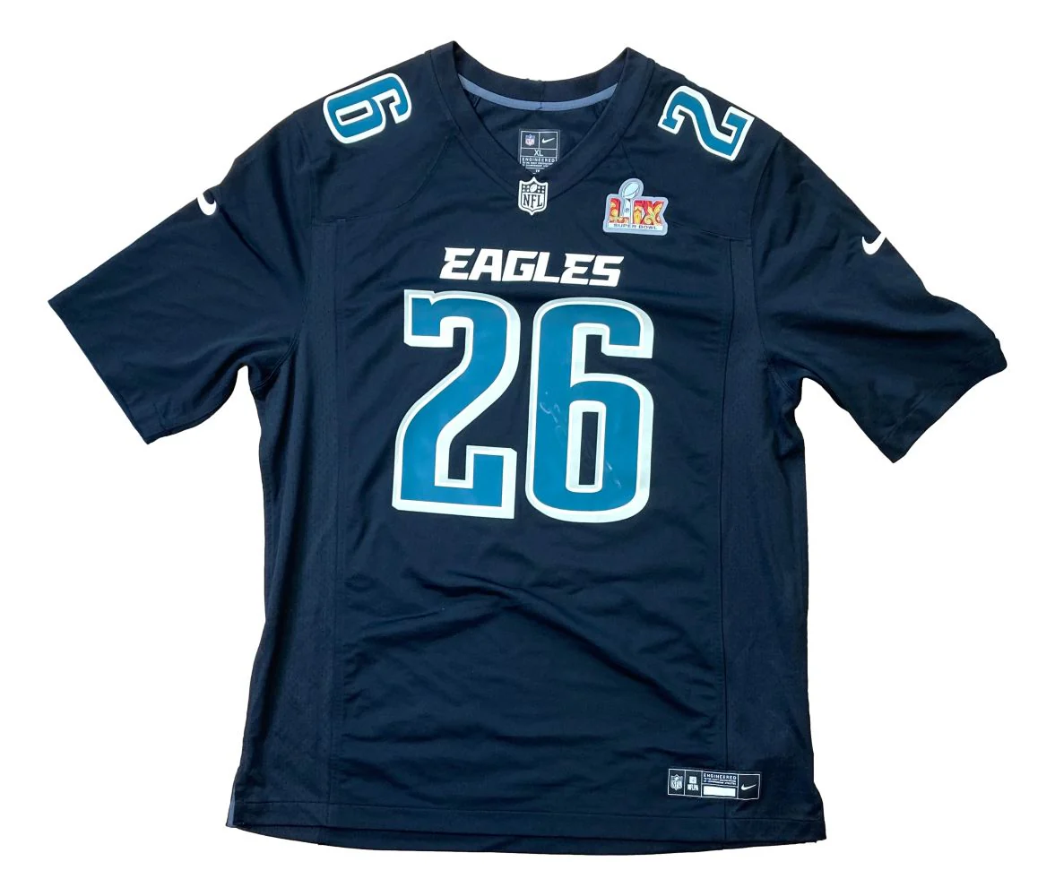 Saquon Barkley Signed Eagles Super Bowl 59 LIX Black Nike Jersey PSA 3C89561 - Image 3