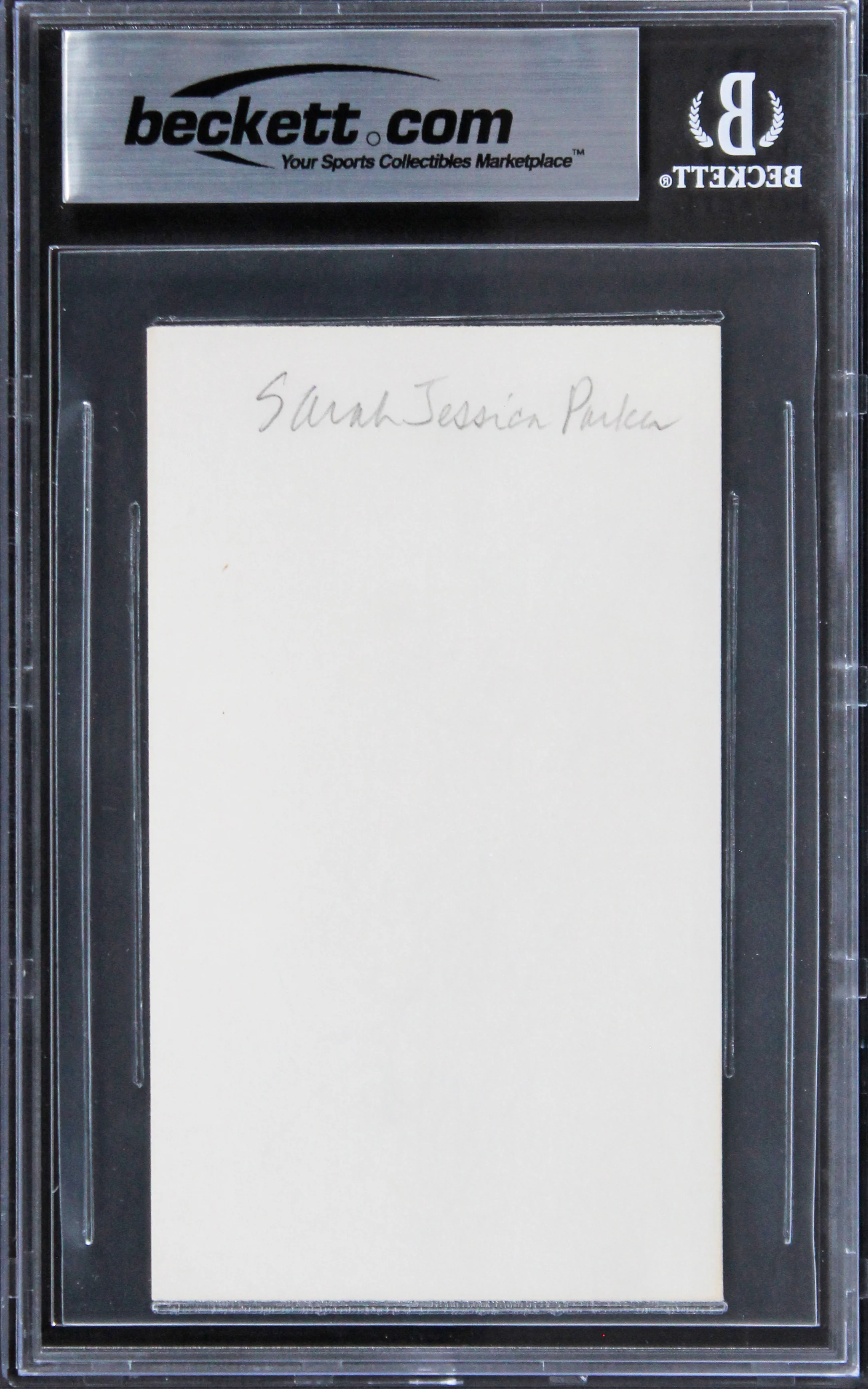 Sarah Jessica Parker Sex And The City "Love" Signed 3x5 Index Card BAS Slabbed - Image 3