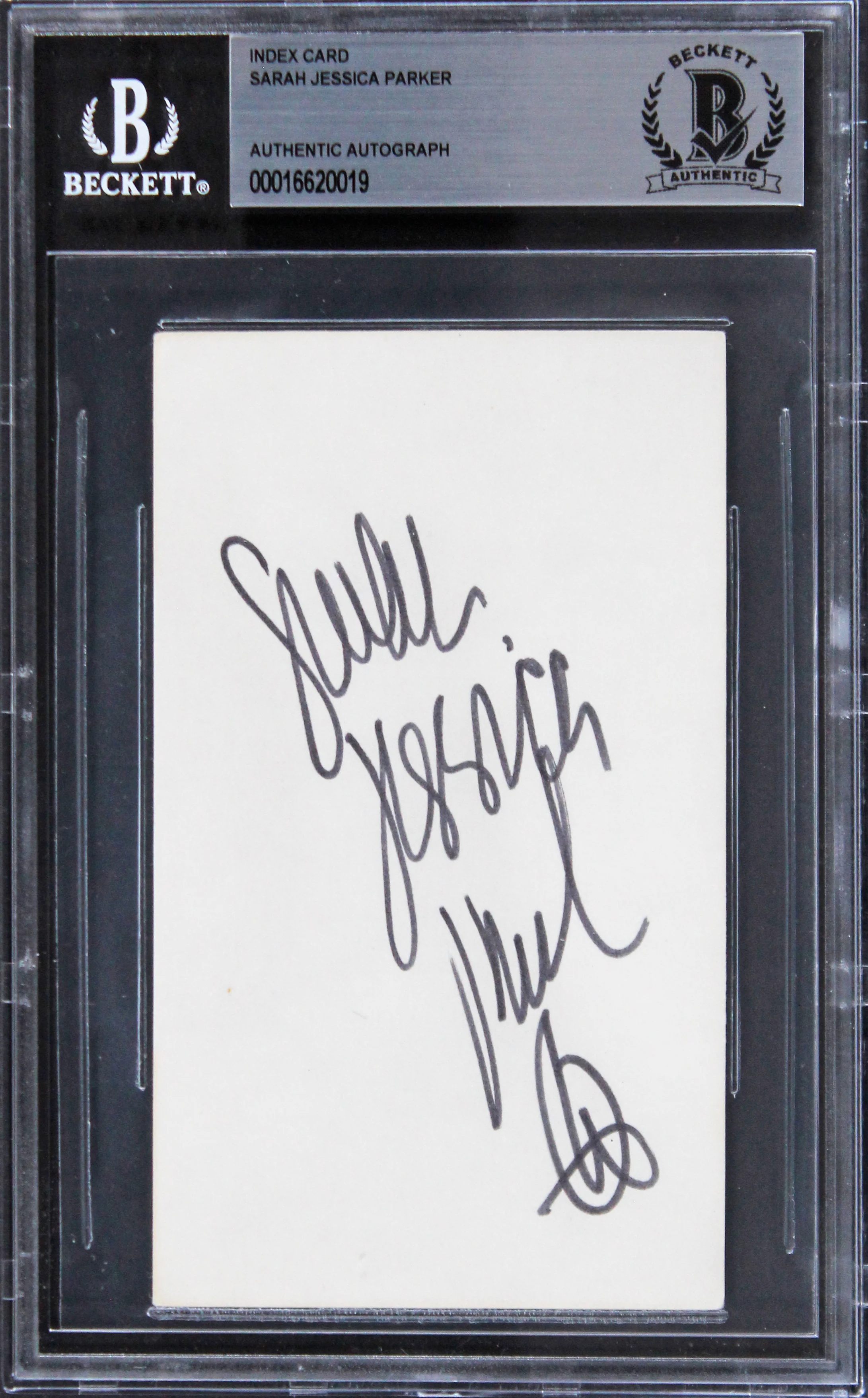 Sarah Jessica Parker Sex And The City Signed 3x5 Index Card BAS Slabbed 1 - Image 2
