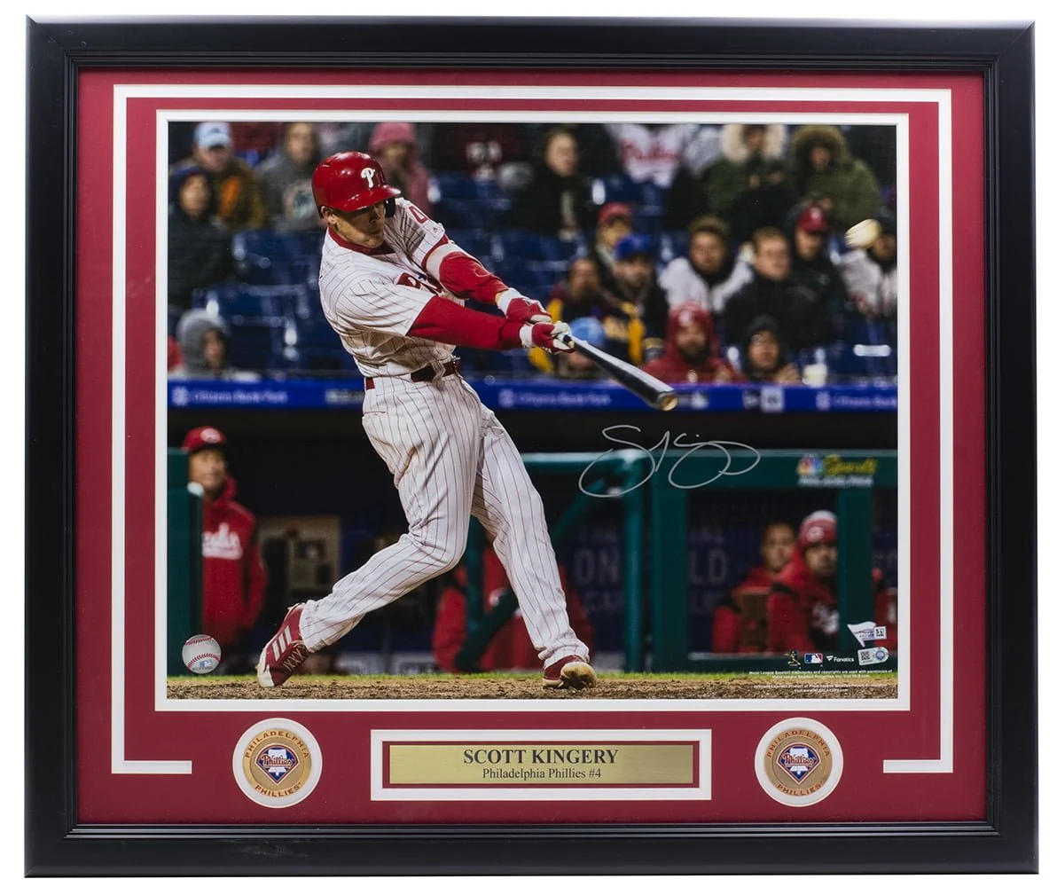 Scott Kingery Signed Framed 16x20 Philadelphia Phillies Photo MLB Fanatics - Image 6