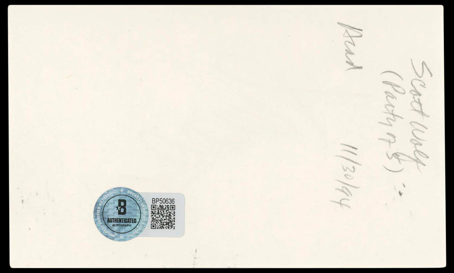 Scott Wolf Party of Five Signed 3x5 Index Card Autographed BAS #BP50636 - Image 3