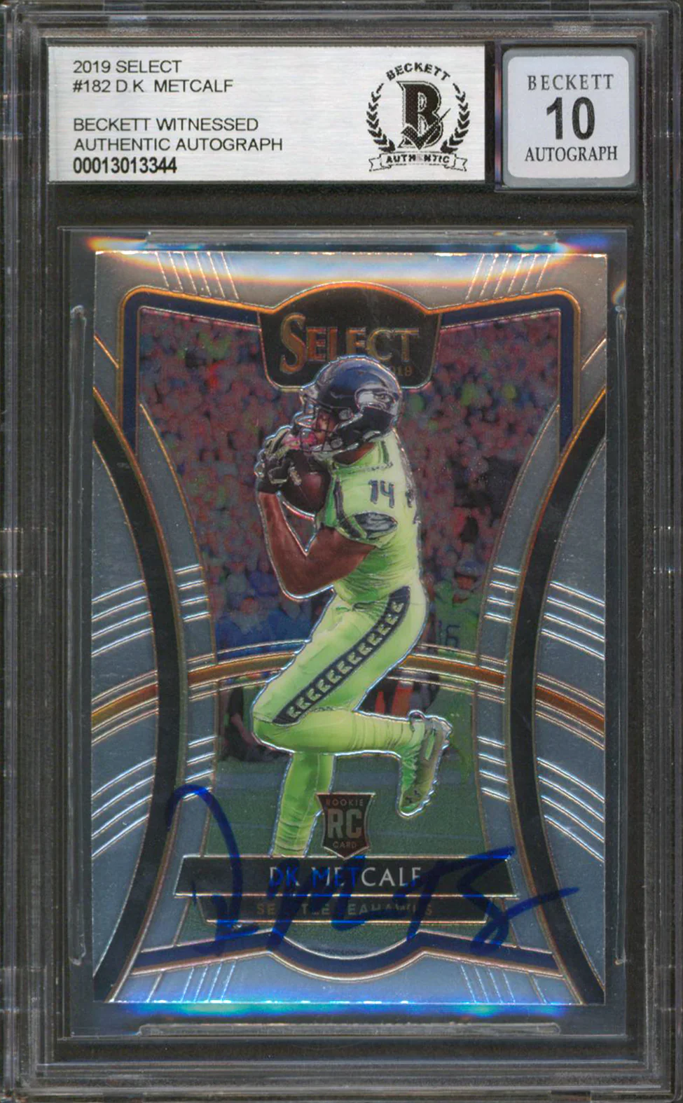 Seahawks DK Metcalf Signed 2019 Select #182 Rookie Card Auto 10! BAS Slabbed - Image 2