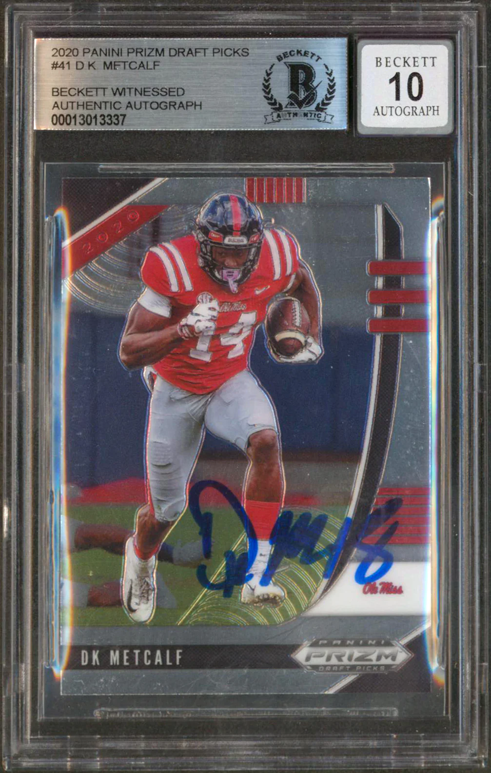 Seahawks DK Metcalf Signed 2020 Panini Prizm Draft Picks 41 RC Auto 10! BAS Slab - Image 2
