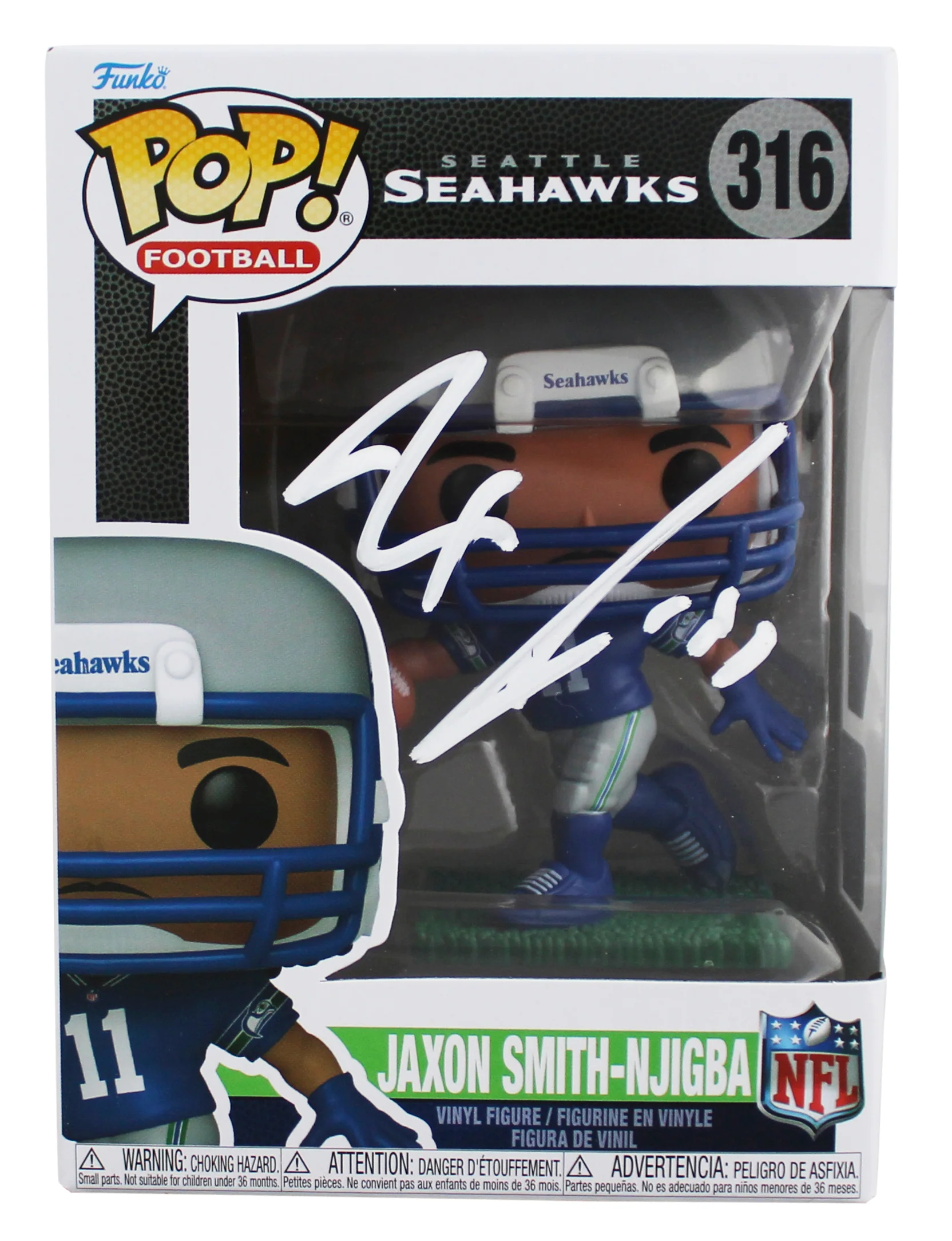 Seahawks Jaxon Smith-Njigba Signed #316 Funko Pop Vinyl Figure Fanatics - Image 2