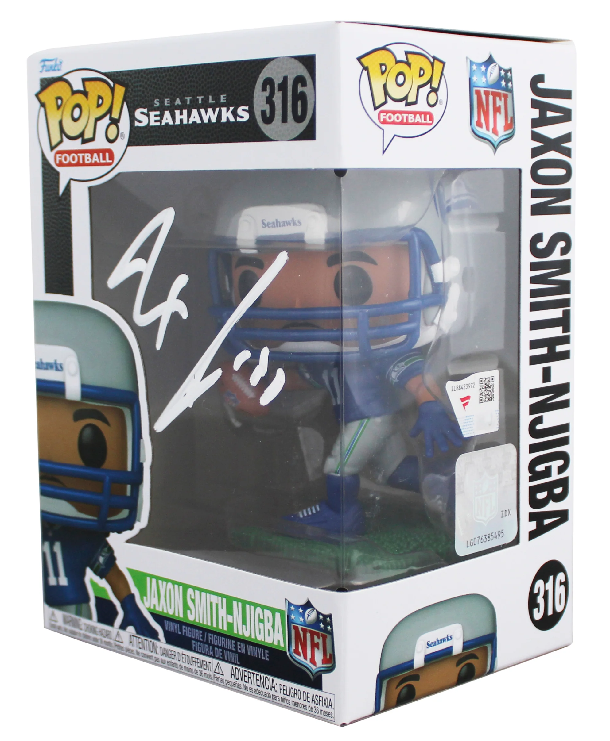 Seahawks Jaxon Smith-Njigba Signed #316 Funko Pop Vinyl Figure Fanatics - Image 3