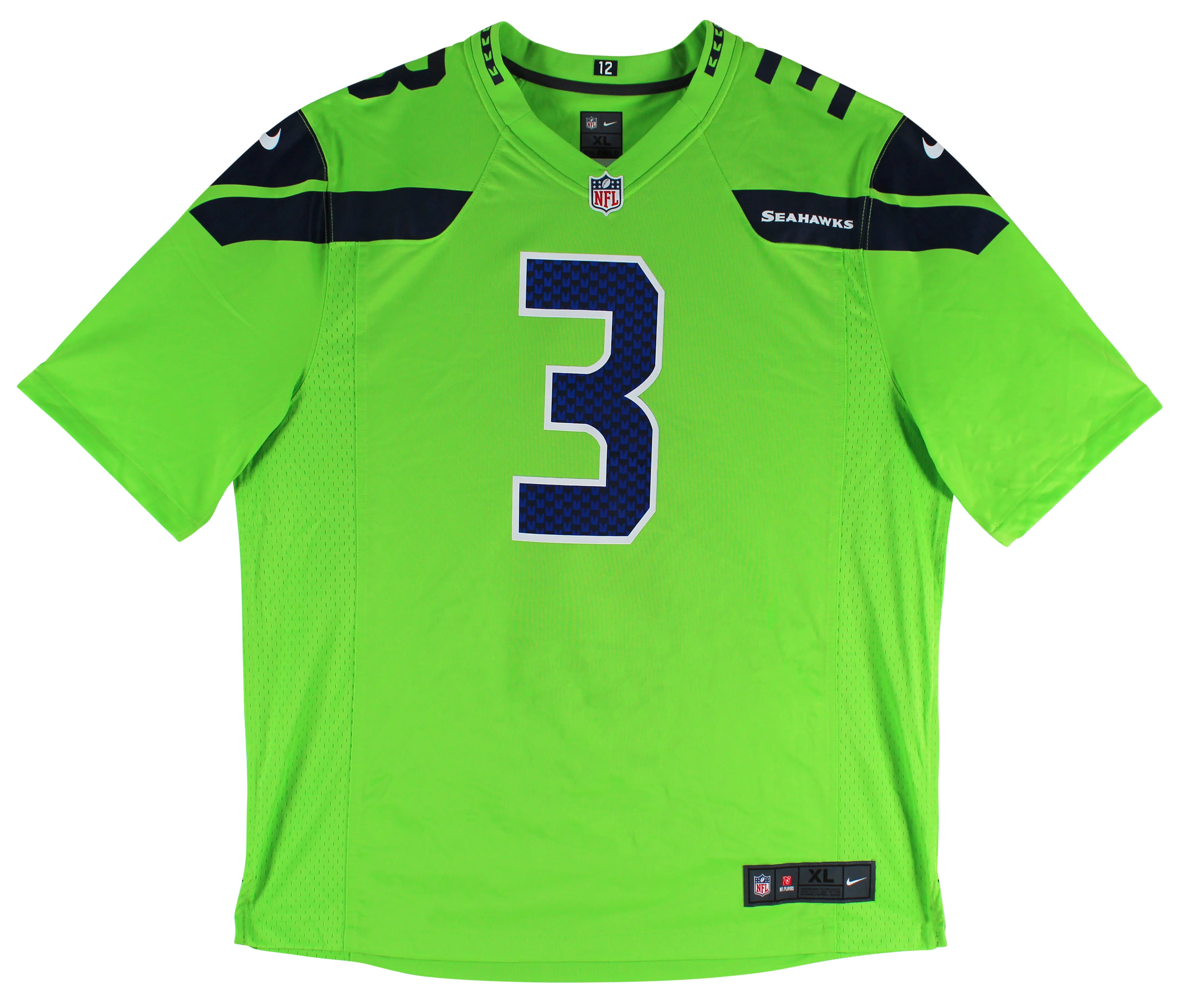 Seahawks Russell Wilson Authentic Signed Neon Green Nike Jersey Fanatics - Image 4