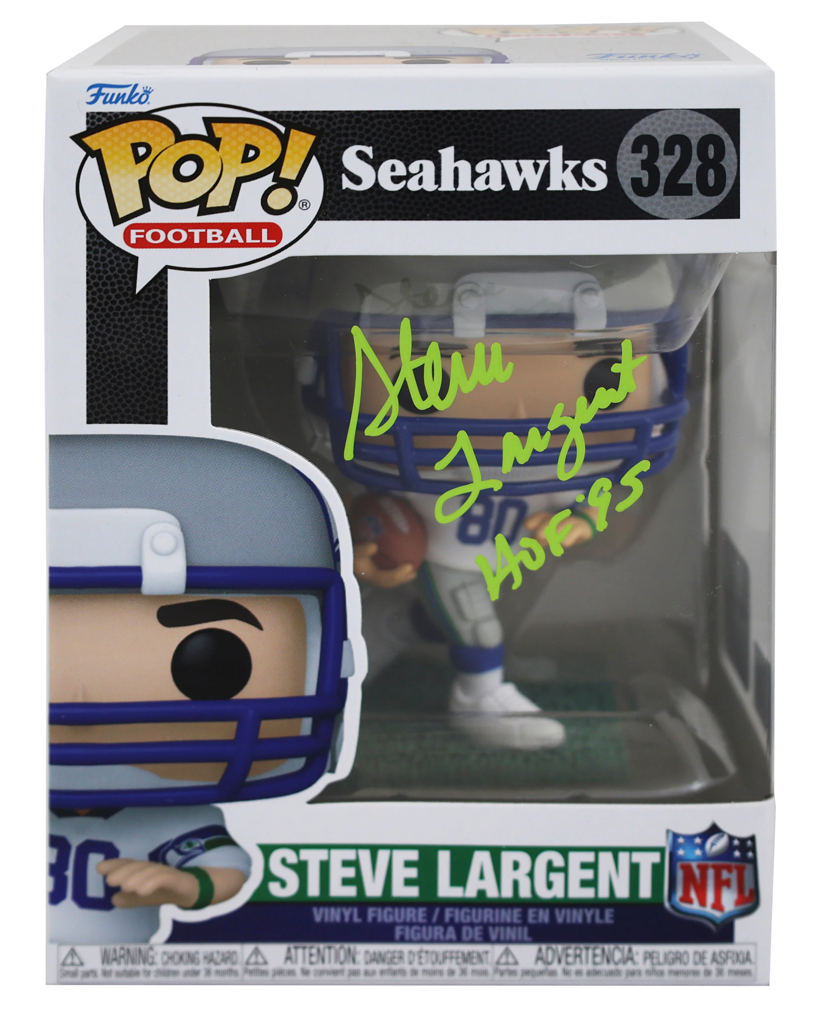 Seahawks Steve Largent "HOF 1995" Signed #86 Funko Pop Vinyl Figure BAS Witness - Image 2