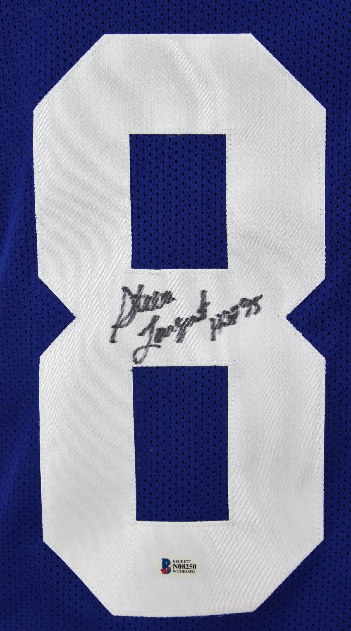 Seahawks Steve Largent "HOF 95" Authentic Signed Blue Framed Jersey BAS Witness - Image 3