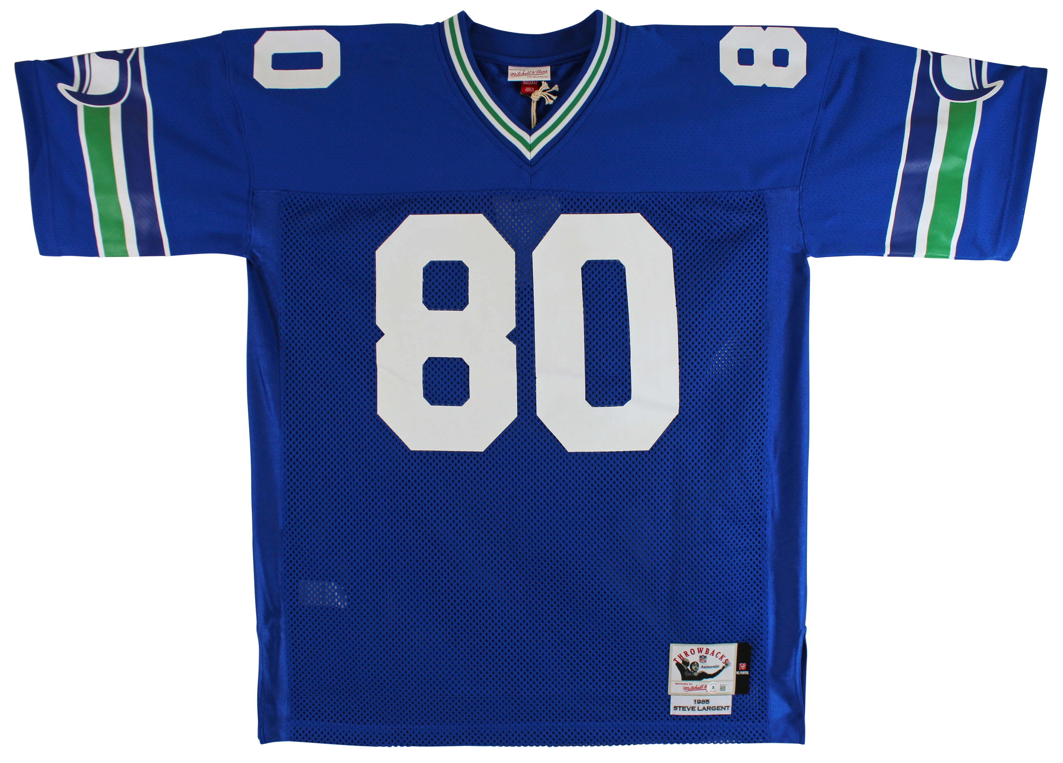 Seahawks Steve Largent "HOF 95" Authentic Signed Blue M&N Jersey BAS Witnessed 2 - Image 4