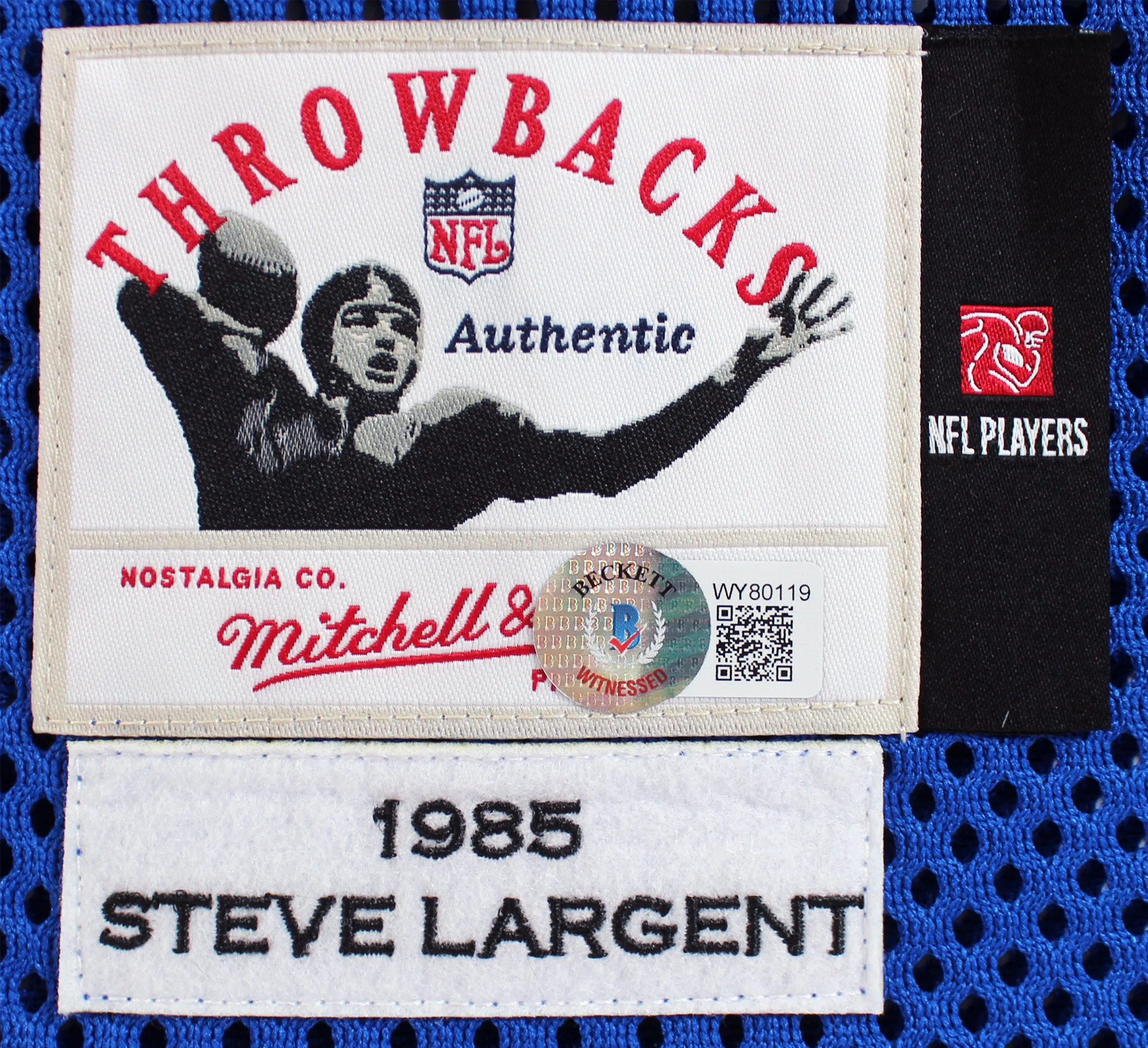 Seahawks Steve Largent "HOF 95" Authentic Signed Blue M&N Jersey BAS Witnessed 2 - Image 5