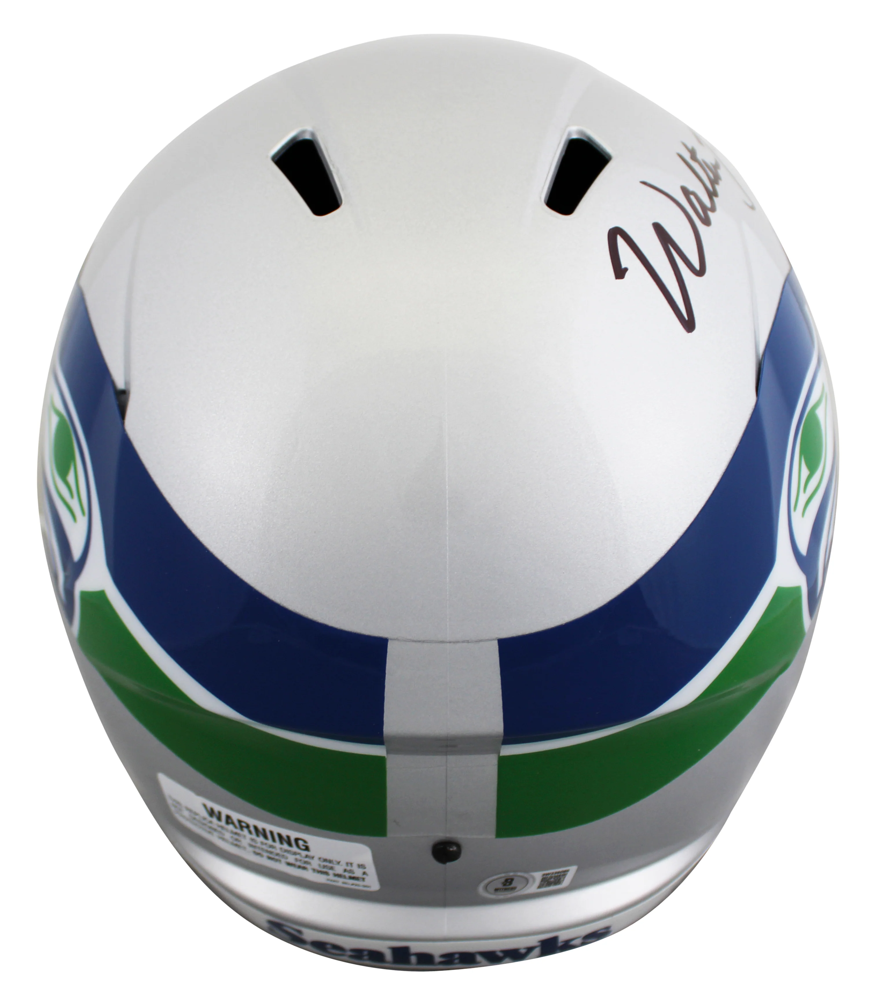 Seahawks Walter Jones "HOF" Signed 1983-01 TB F/S Speed Rep Helmet W/ Case BAS W - Image 4