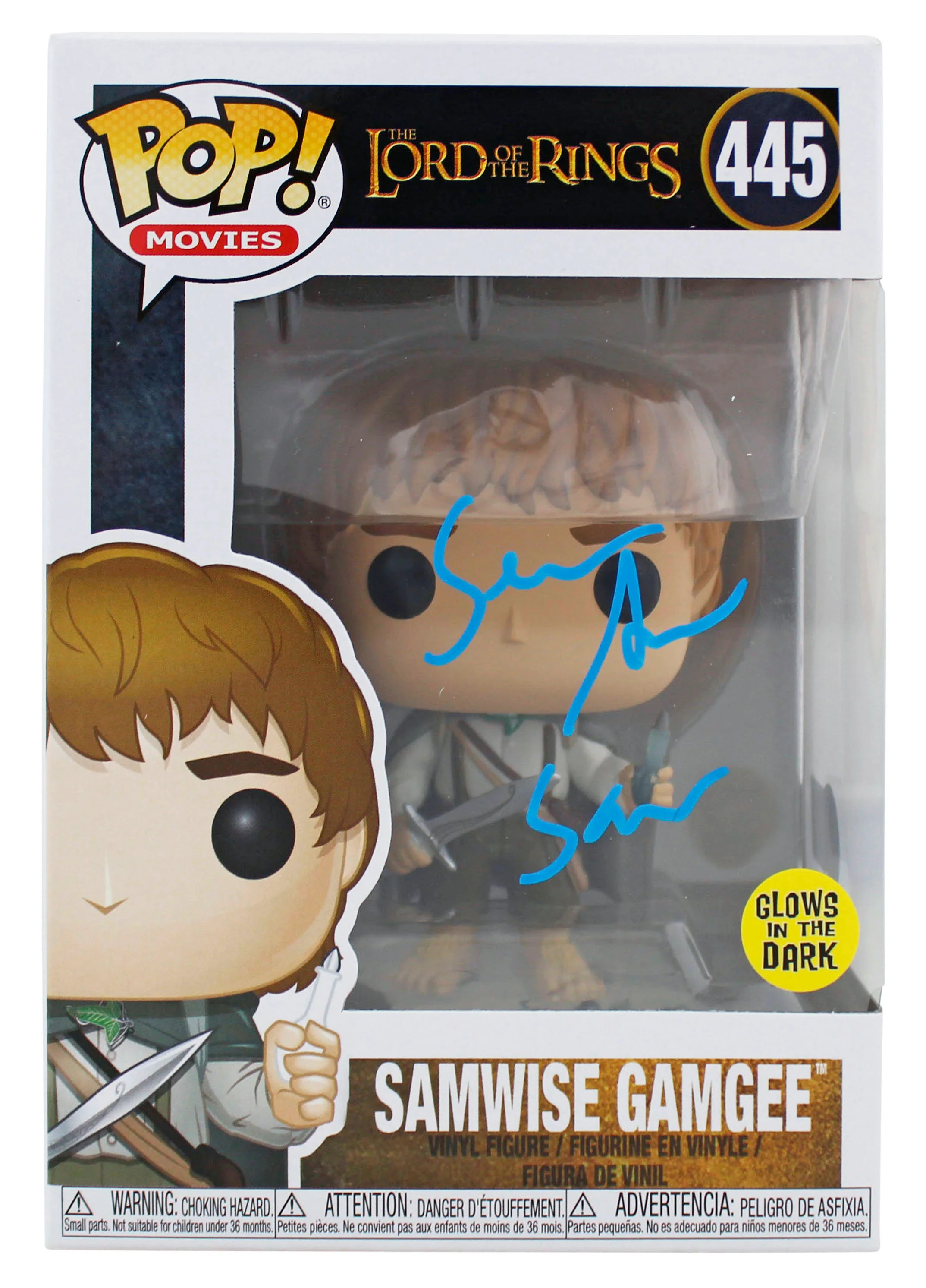 Sean Astin LOTR "Sam" Signed Funko Pop Vinyl Figure w/ Blue Sig BAS Witnessed - Image 2