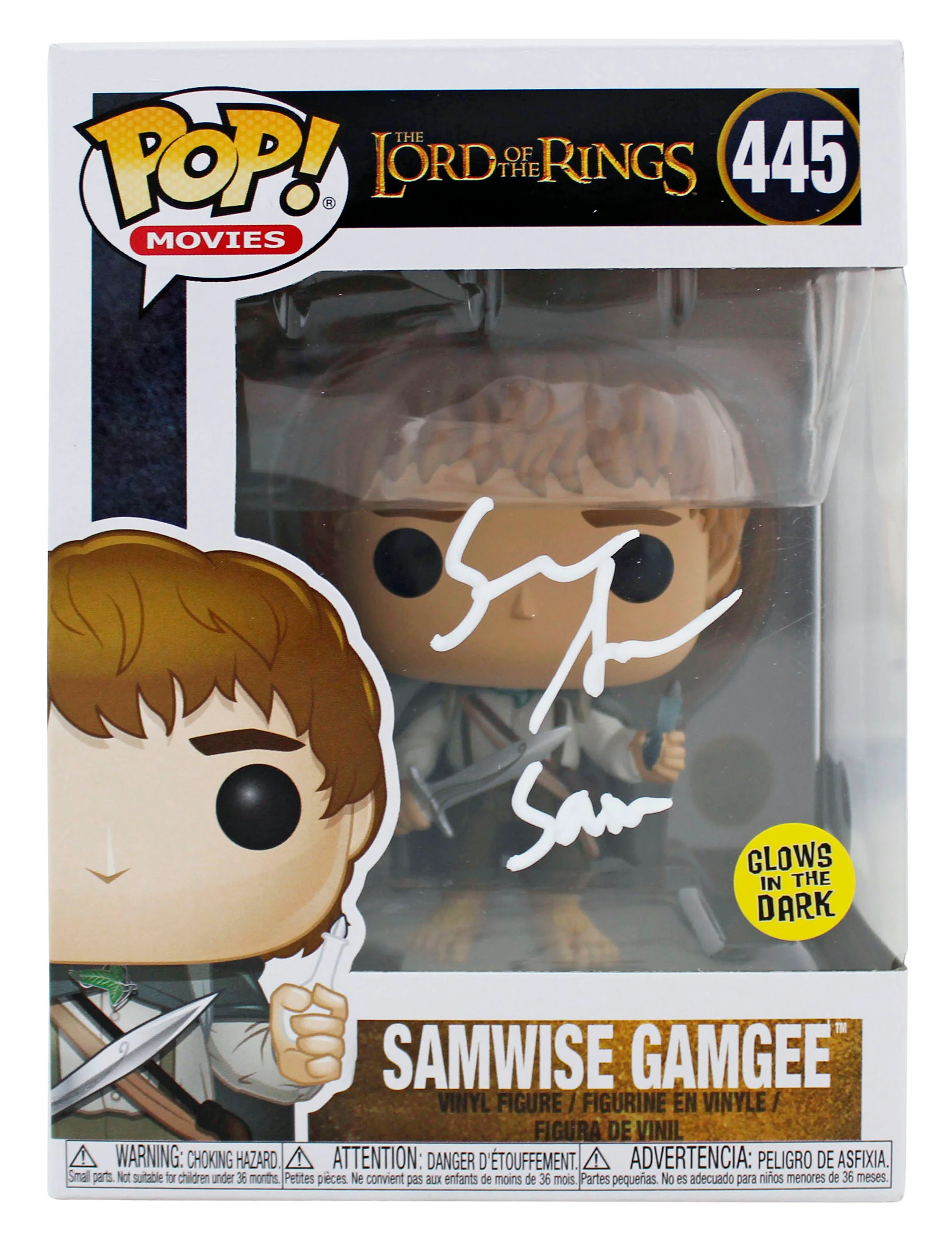 Sean Astin LOTR "Sam" Signed Funko Pop Vinyl Figure w/ White Sig BAS Witnessed - Image 2