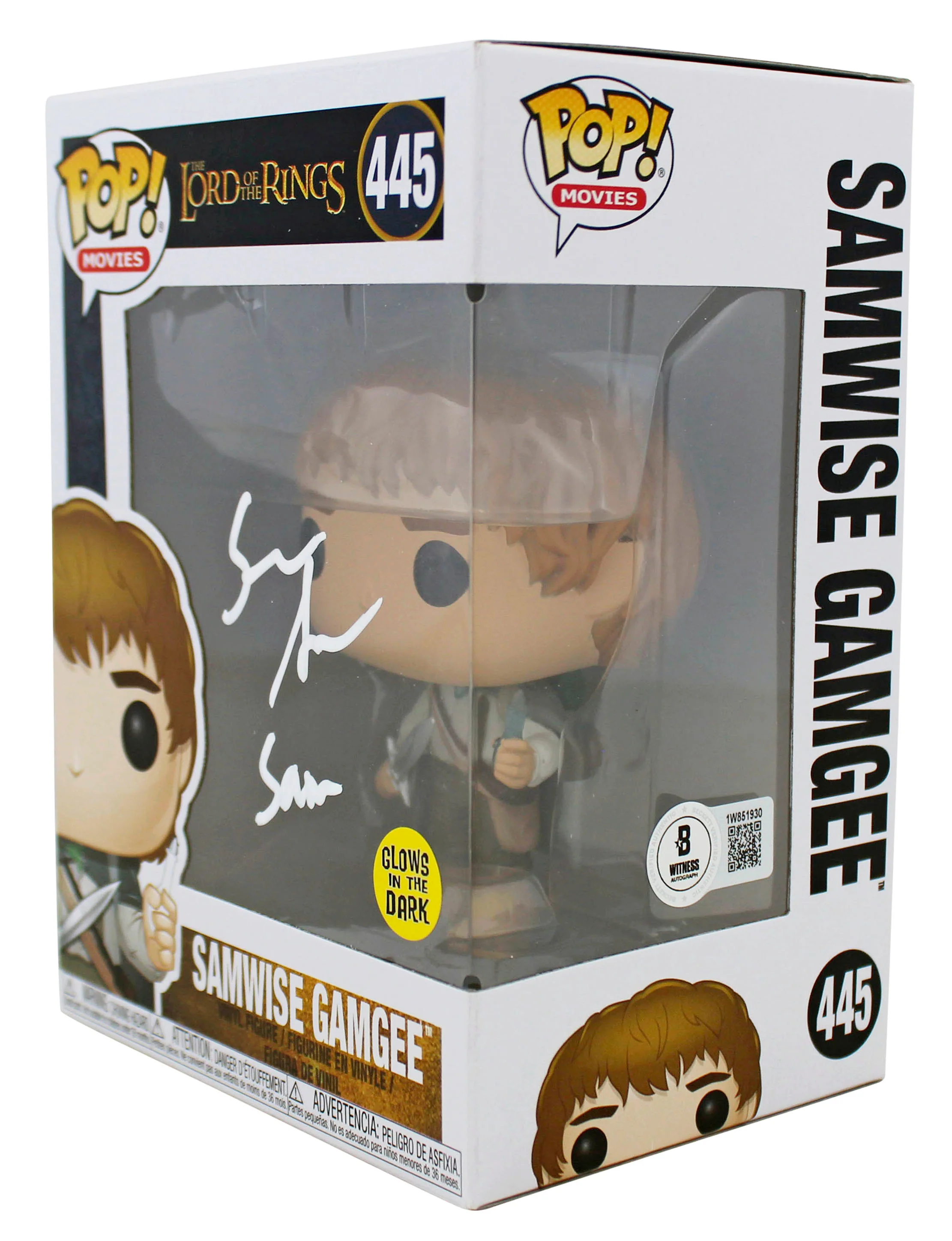 Sean Astin LOTR "Sam" Signed Funko Pop Vinyl Figure w/ White Sig BAS Witnessed - Image 3