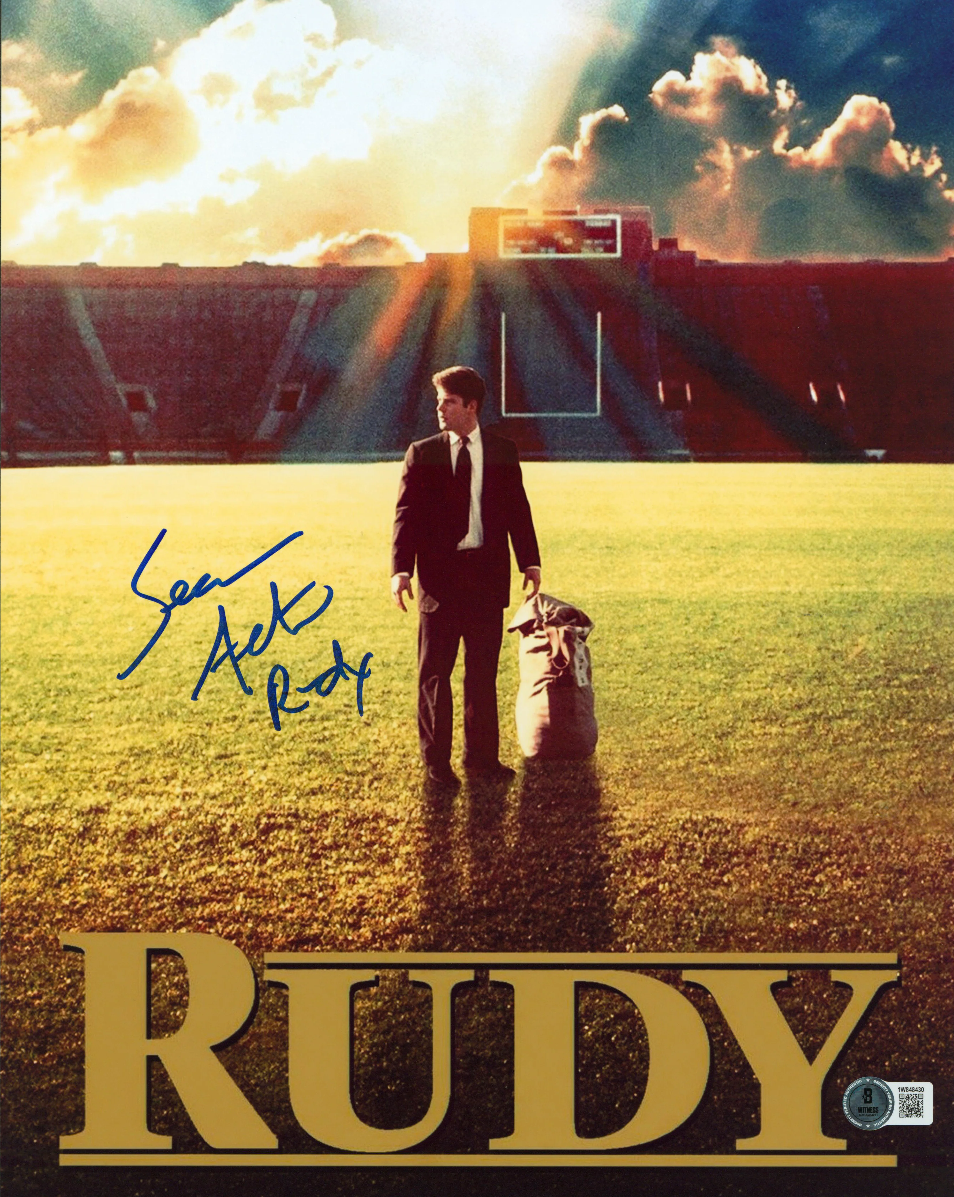 Sean Astin "Rudy" Authentic Signed 11x14 Vertical Poster Photo BAS Witnessed - Image 2