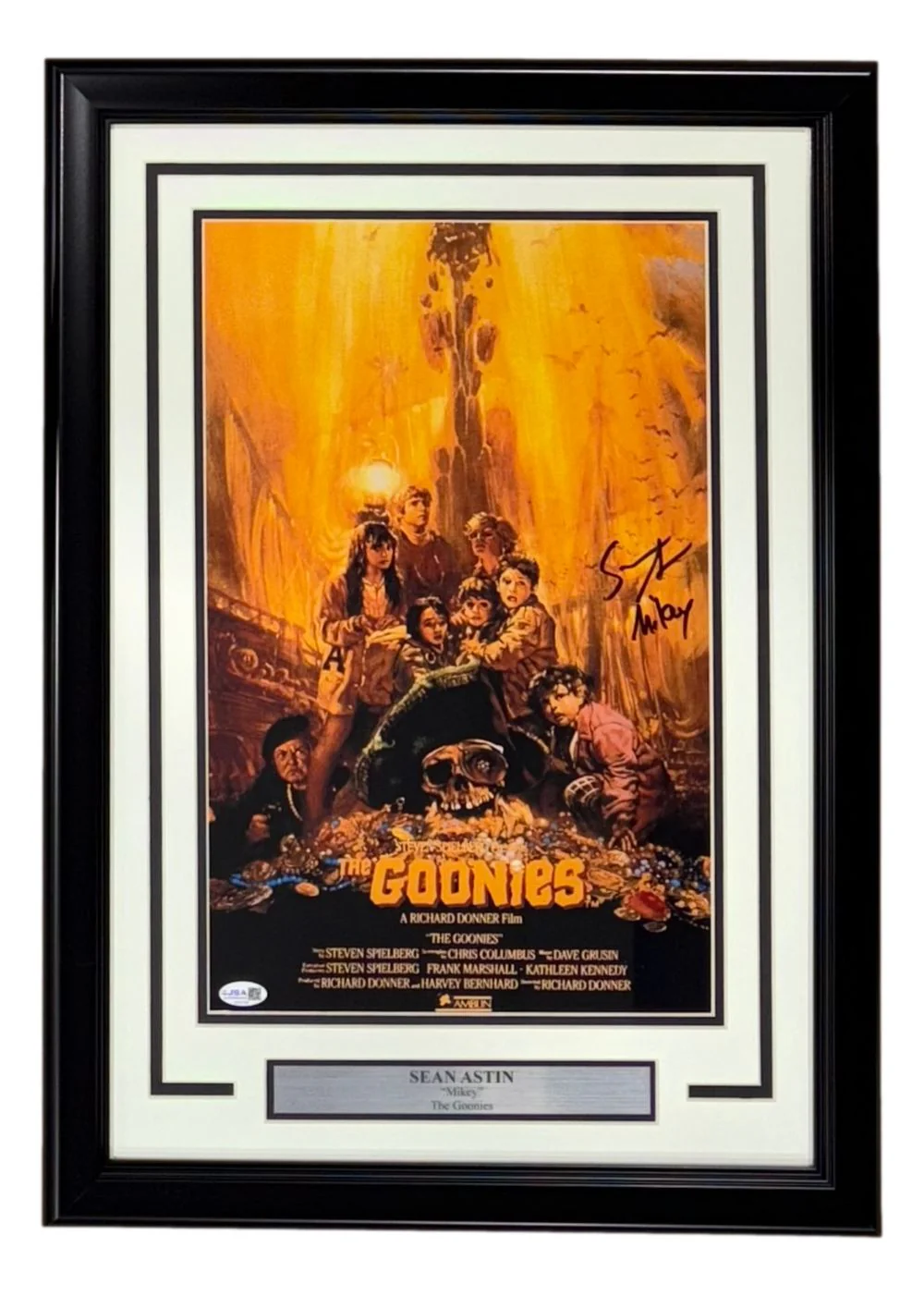 Sean Astin Signed Framed 11x17 The Goonies Photo JSA