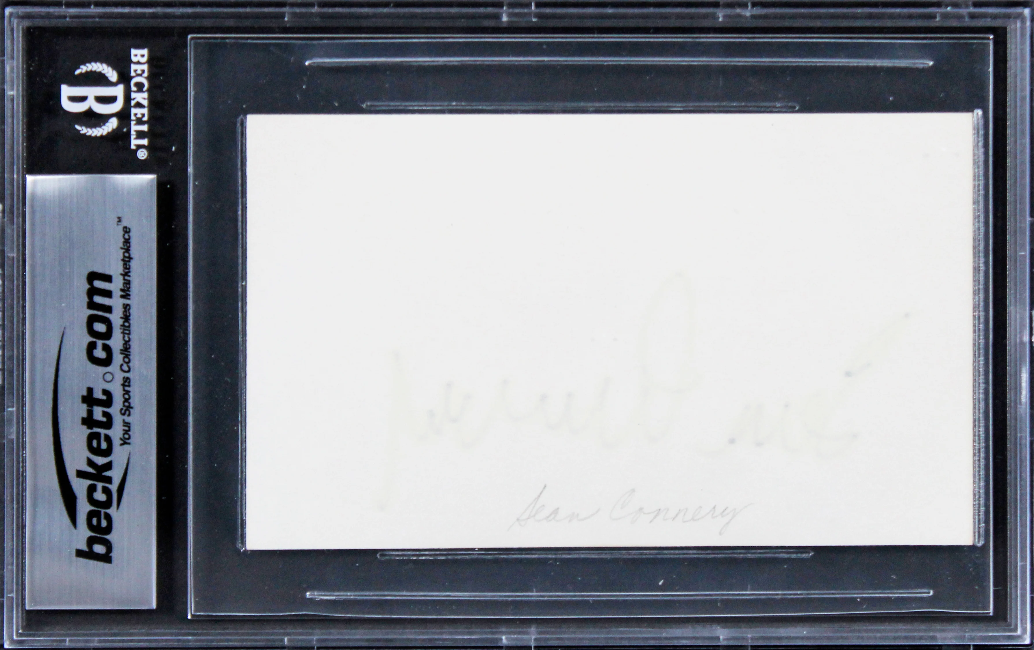 Sean Connery James Bond 007 Signed 3x5 Index Card Auto Graded 10! BAS Slabbed - Image 3