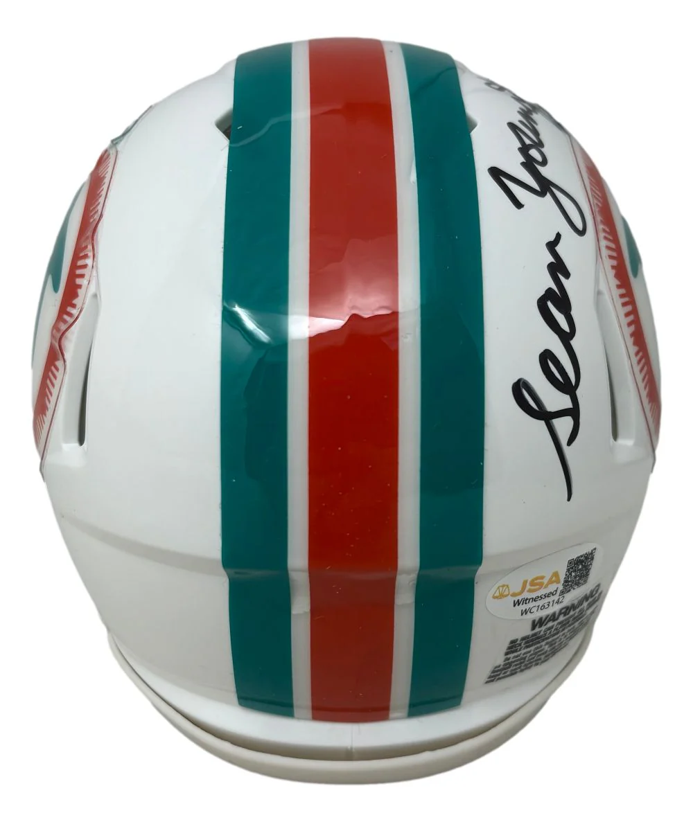 Sean Young Ace Ventura Signed Miami Dolphins Mini Speed Helmet Ray Finkle JSA QR - Image 2