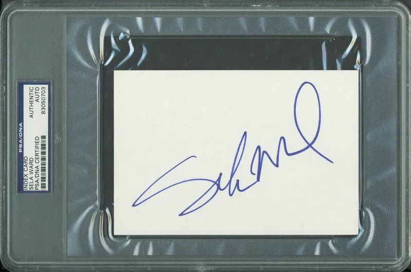 Sela Ward Authentic Signed 4x6 Index Card Autographed PSA/DNA Slabbed 2