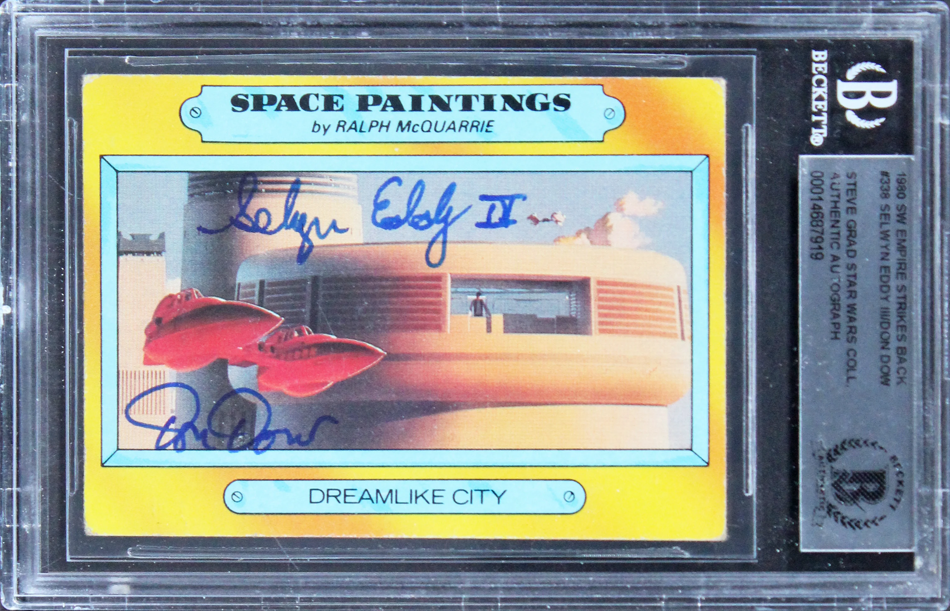 Selwyn Eddy III & Don Dow Authentic Signed 1980 Star Wars ESB #338 Card BAS Slab - Image 2