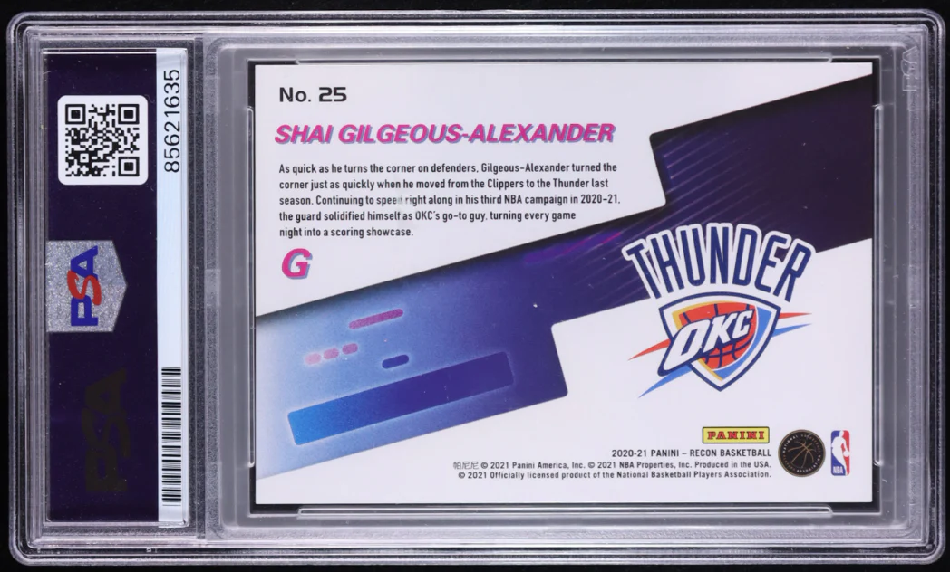 Shai Gilgeous-Alexander Signed 2020-21 Recon Maneuvers Blue /99 PSA Auto 10