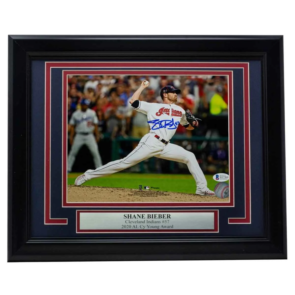 Shane Bieber Signed Framed 8x10 Cleveland Indians Pitch Photo BAS ITP - Image 5
