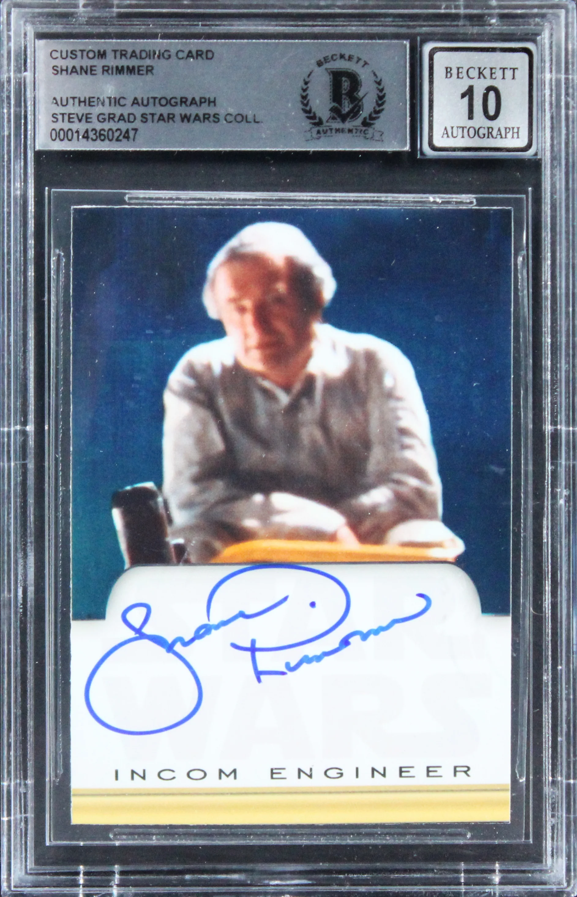 Shane Rimmer Star Wars Authentic Signed Custom Trading Card Auto 10! BAS Slabbed - Image 2