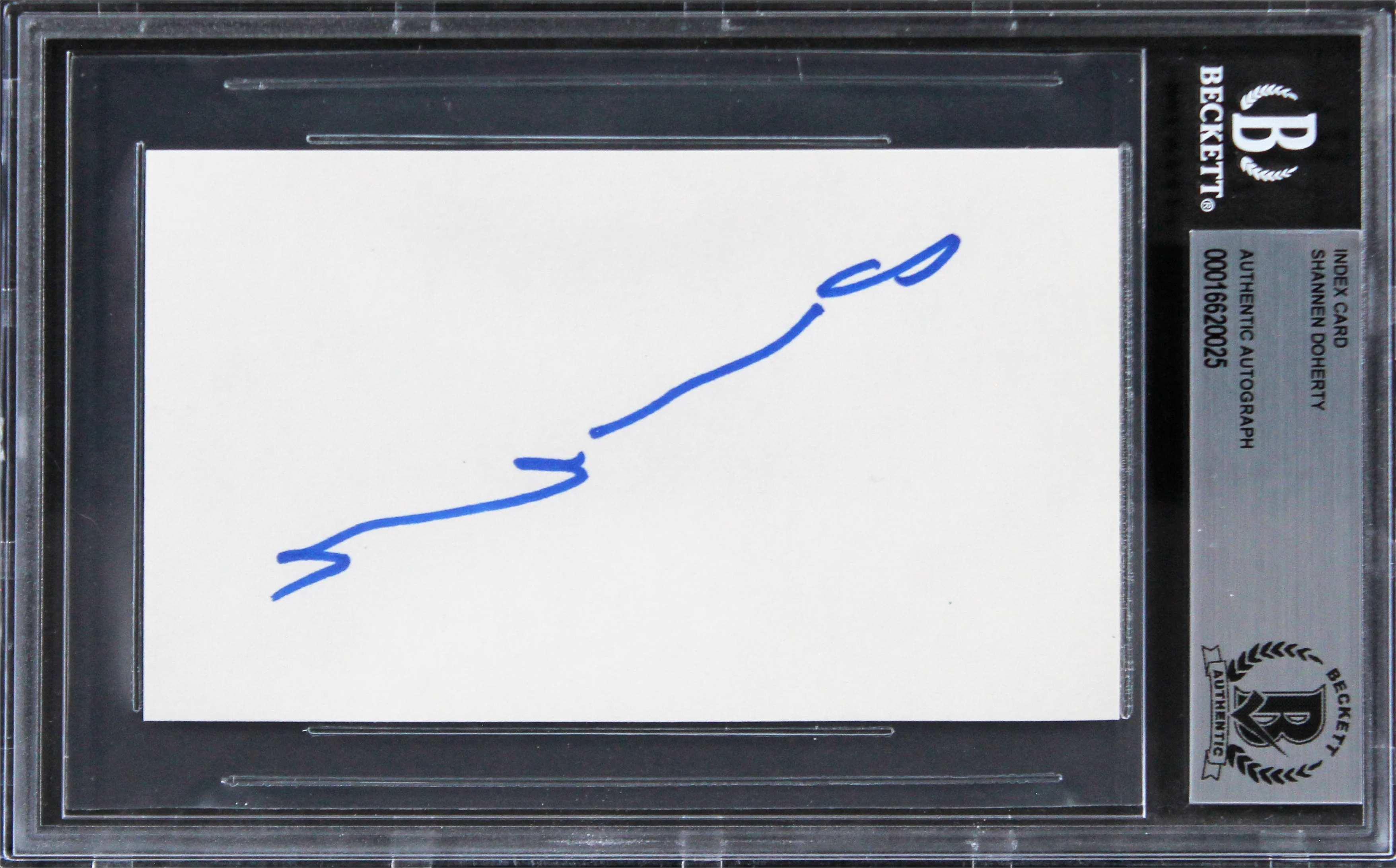 Shannen Doherty Beverly Hills, 90210 Signed 3x5 Index Card BAS Slabbed 2