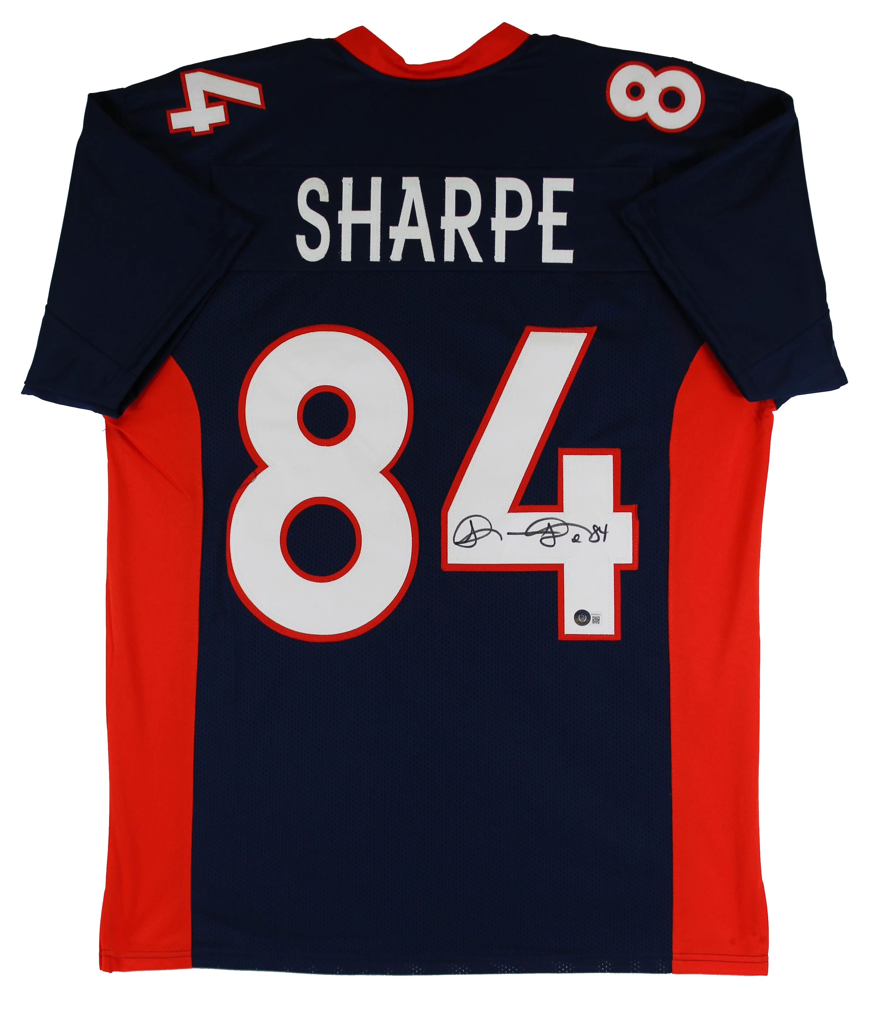 Shannon Sharpe Authentic Signed Navy Blue Pro Style Jersey BAS Witnessed - Image 2