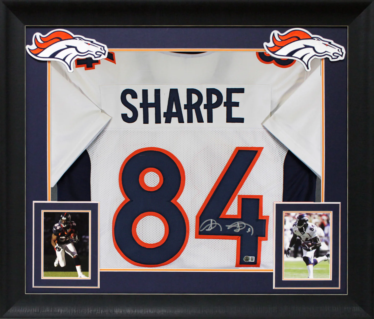 Shannon Sharpe Authentic Signed White Pro Style Framed Jersey BAS Witnessed - Image 2