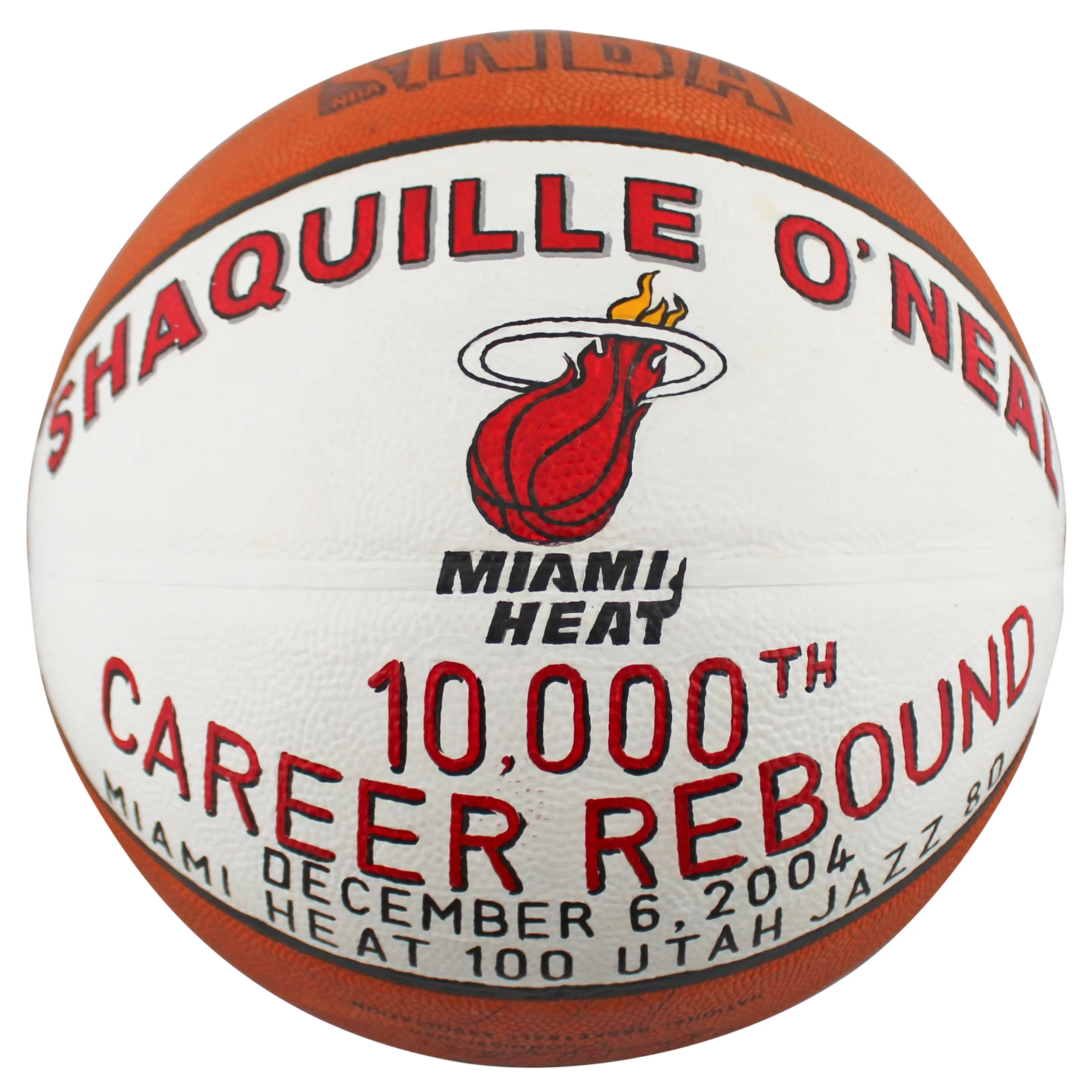 Shaquille O'Neal Game Used 10,000th Career Rebound Spalding NBA Game Basketball - Image 3