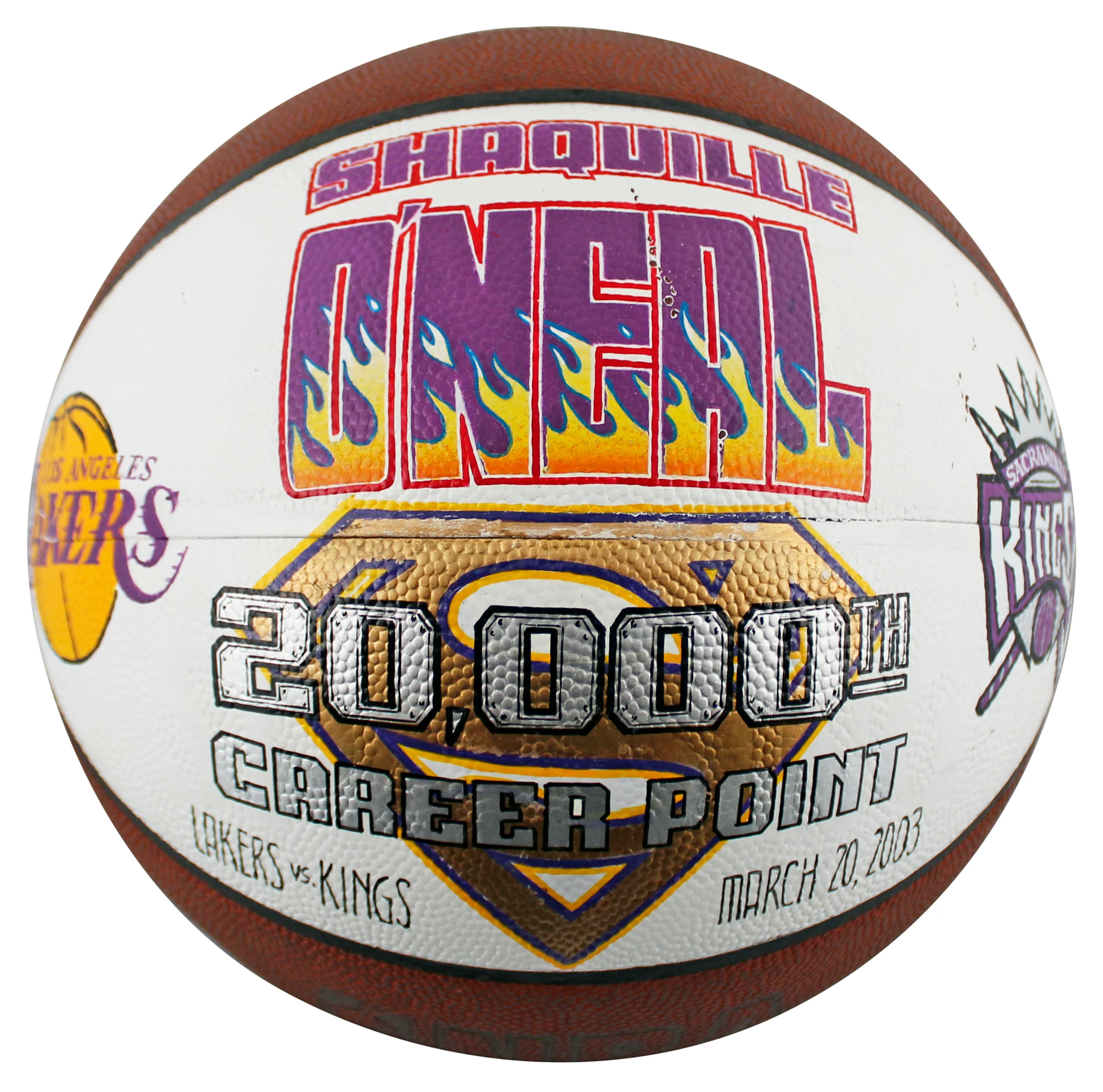 Shaquille O'Neal Game Used 20,000 Career Pts Scored Game Spalding NBA Basketball - Image 3