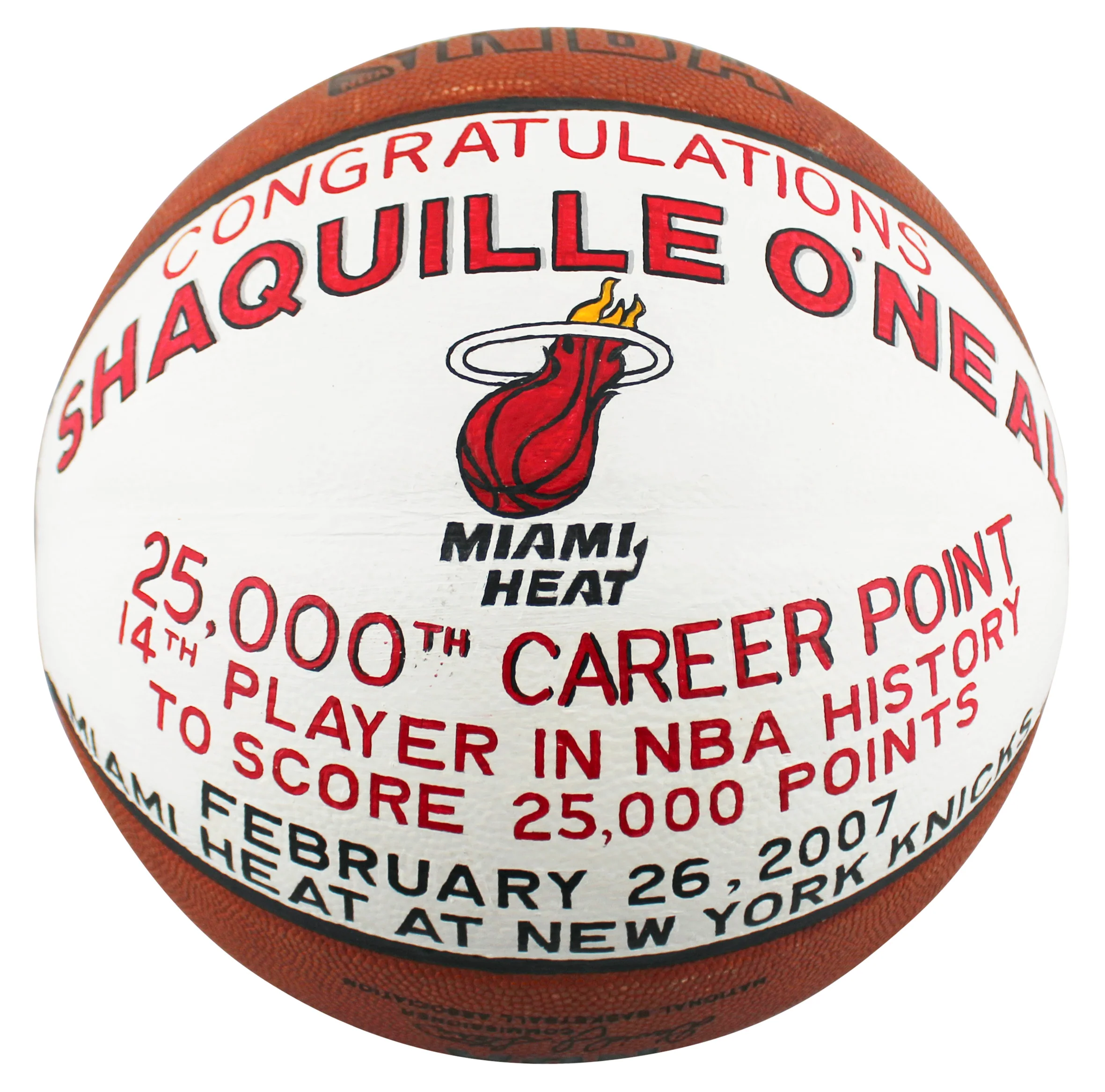 Shaquille O'Neal Game Used 25,000 Career Pts Scored Game Spalding NBA Basketball - Image 3