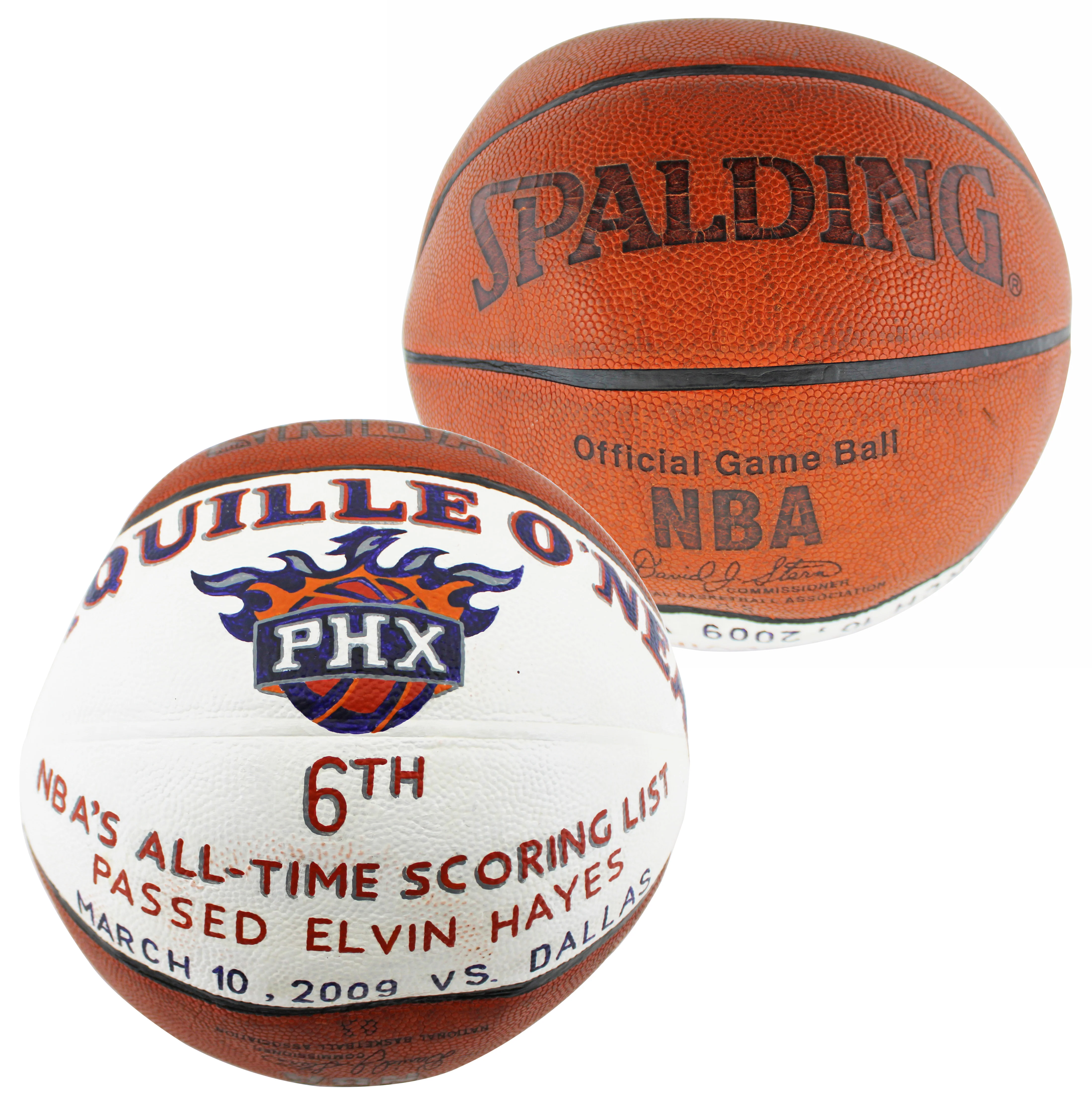 Shaquille O'Neal Game Used Basketball Reaching 6th On NBA Career Scoring List - Image 2