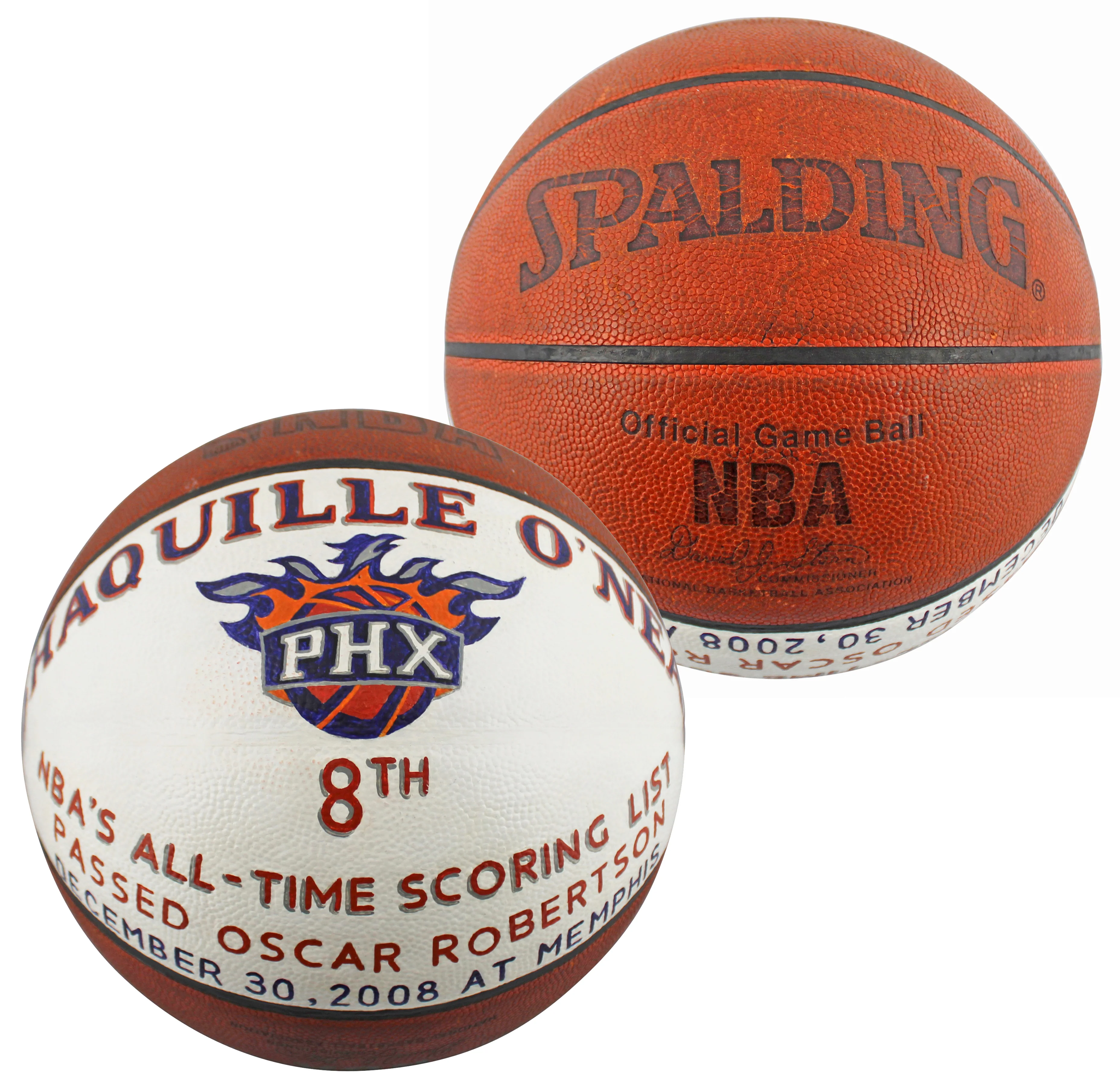 Shaquille O'Neal Game Used Basketball Reaching 8th On NBA Career Scoring List - Image 2