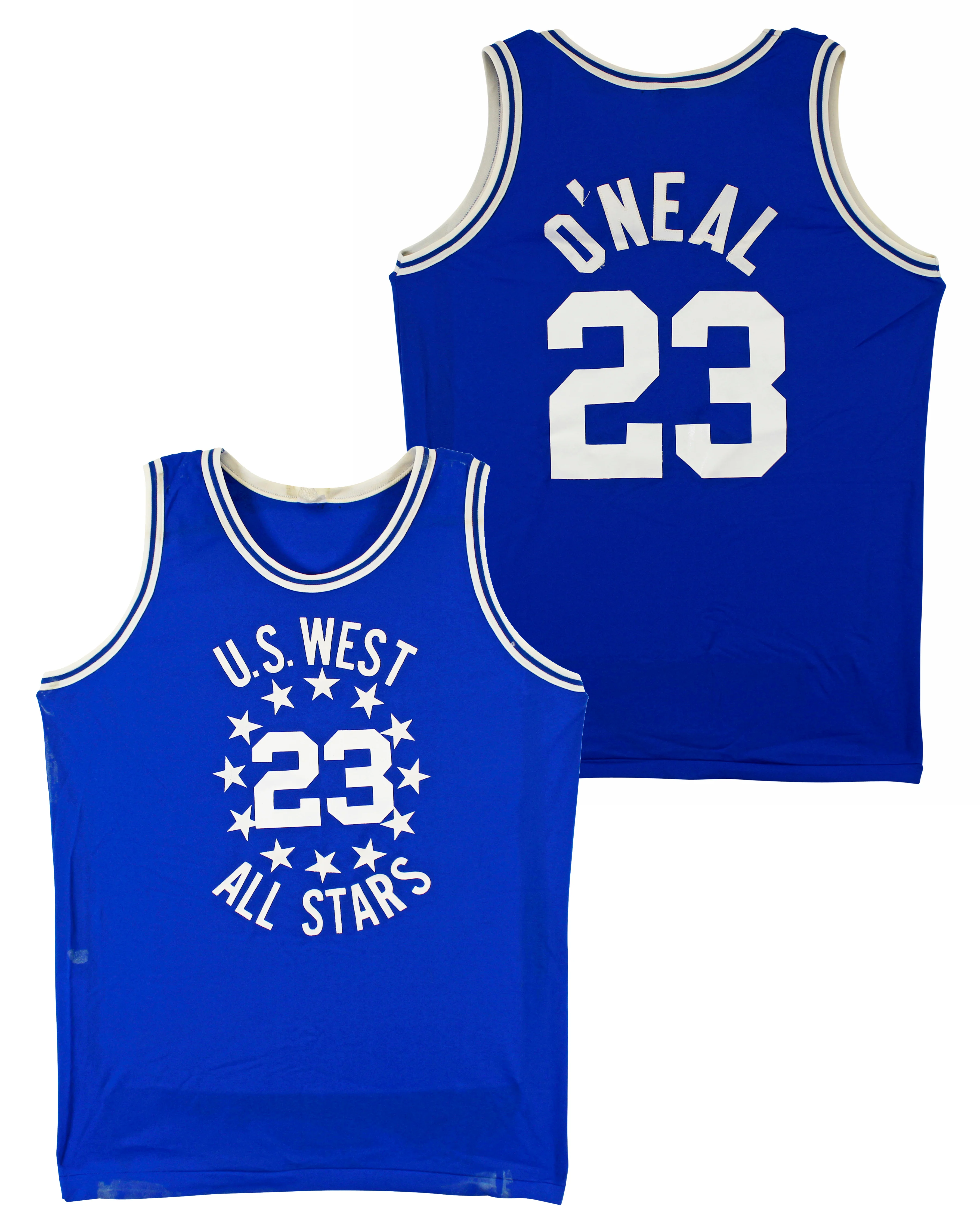 Shaquille O'Neal Game Worn Blue 1989 High School ASG Jersey SIA Photomatched - Image 2