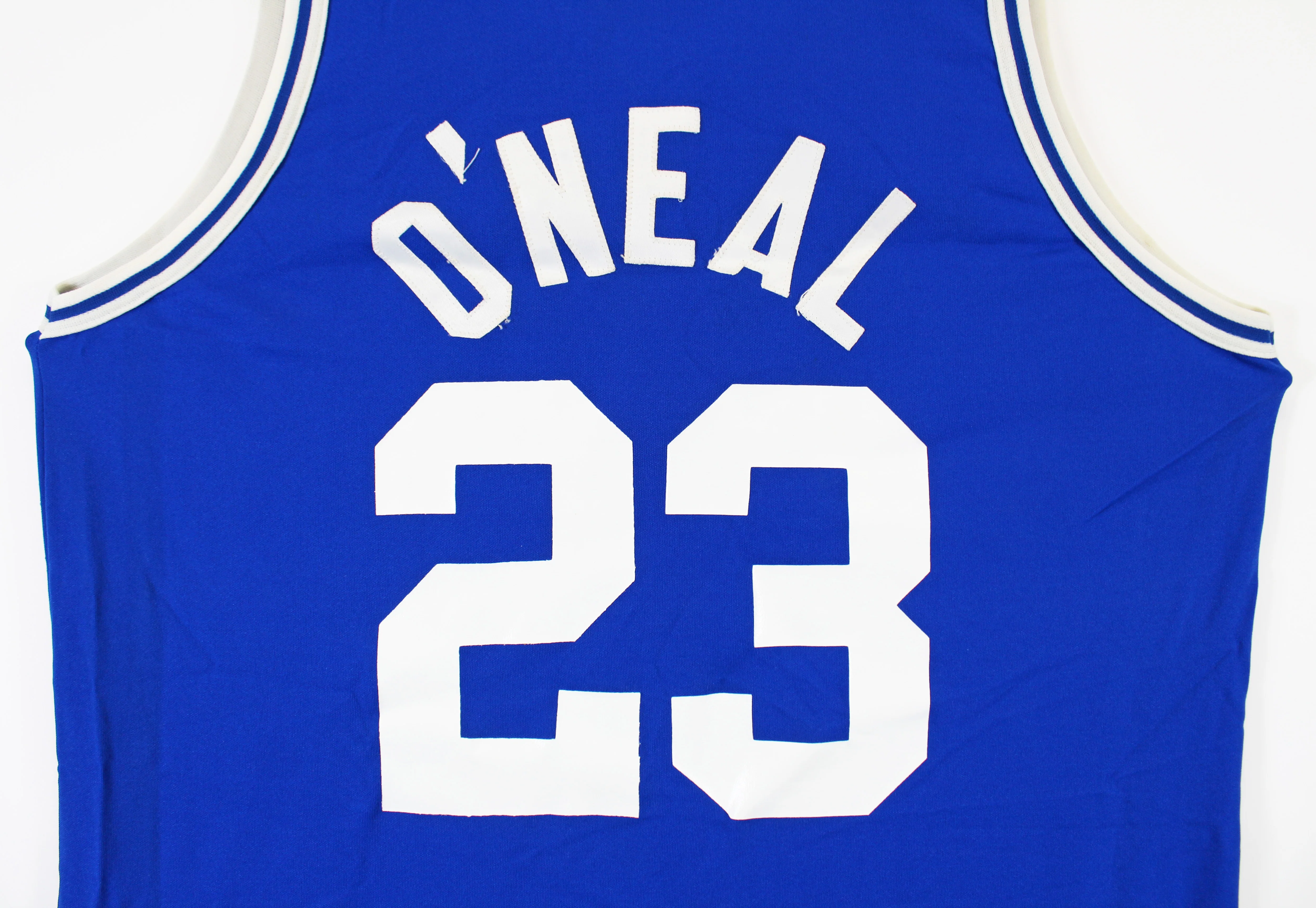 Shaquille O'Neal Game Worn Blue 1989 High School ASG Jersey SIA Photomatched - Image 4