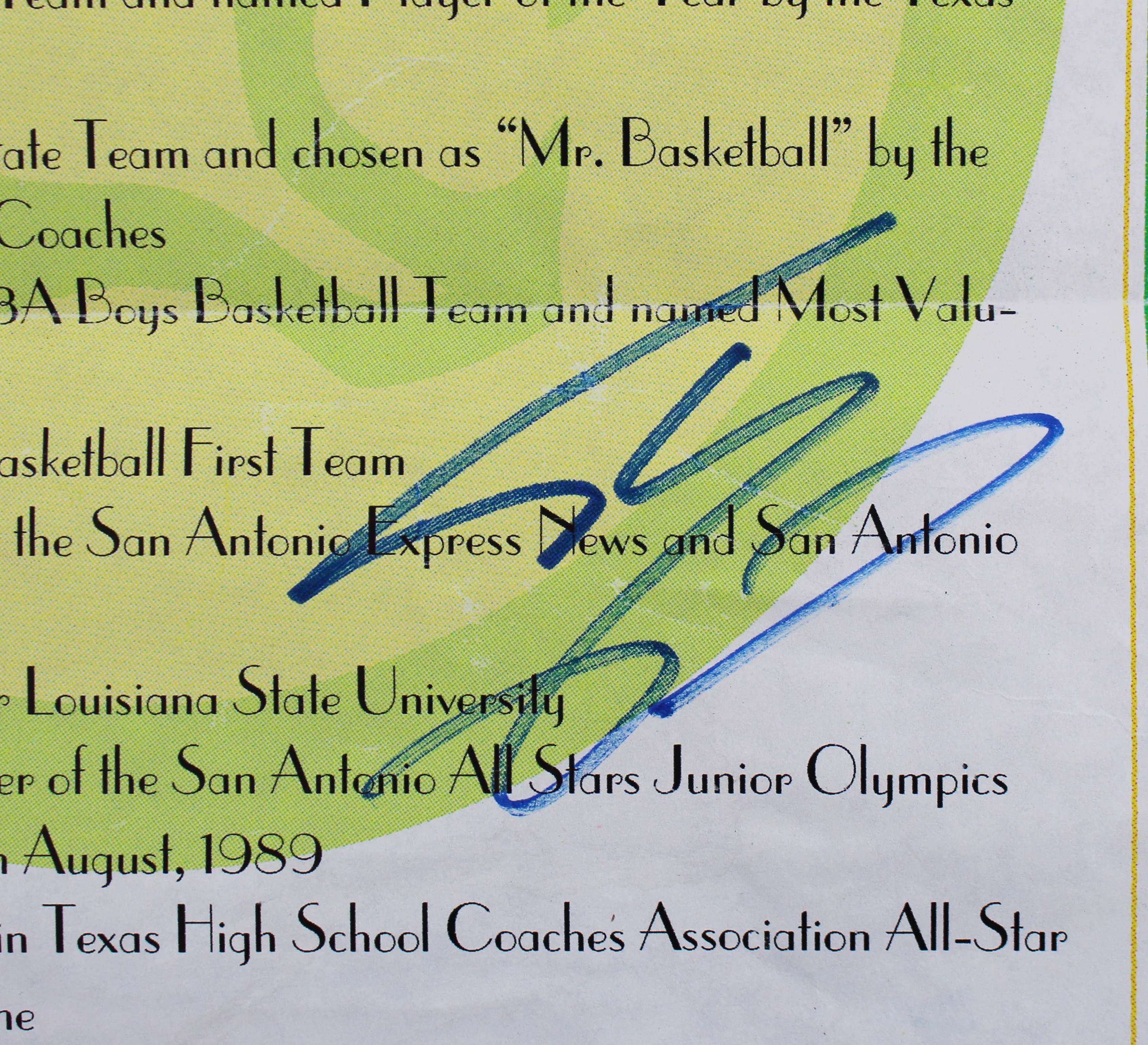 Shaquille O'Neal Signed 12x17.75 High School Awards Poster BAS Witness #WP79154 - Image 3