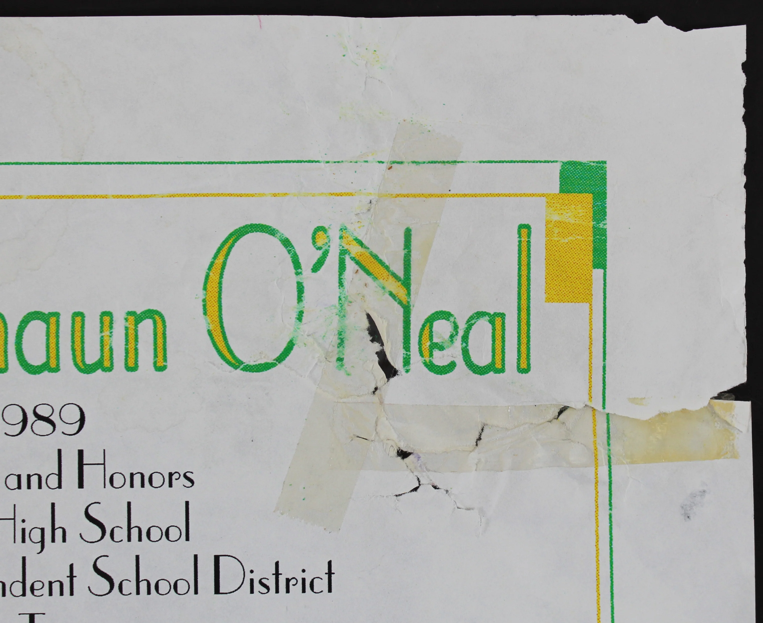 Shaquille O'Neal Signed 12x17.75 High School Awards Poster BAS Witness #WP79154 - Image 4